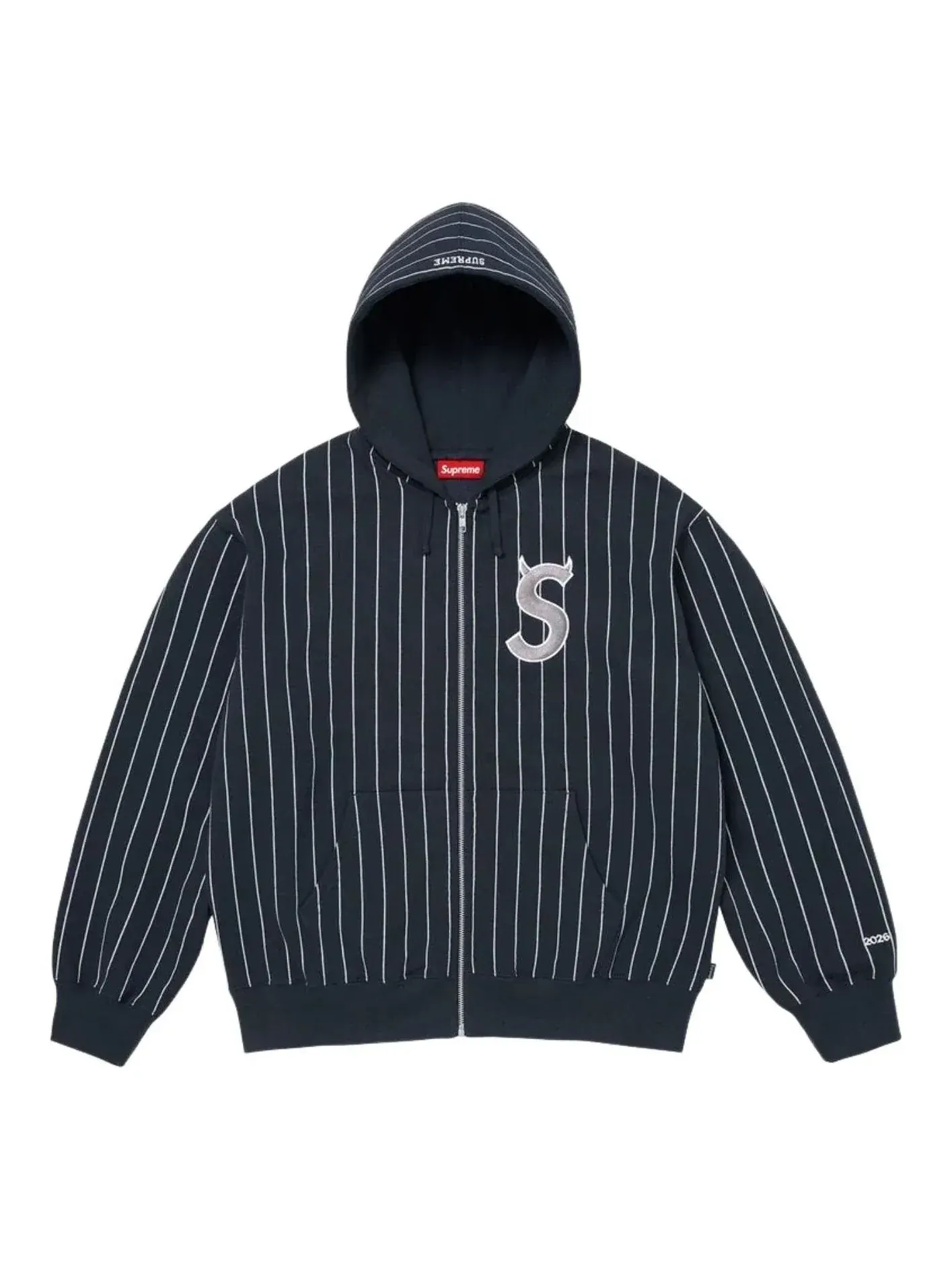 Толстовка Supreme SS26 Devil S Logo на молнии с капюшоном, цвет «полосатый» — изображение 1 из 1