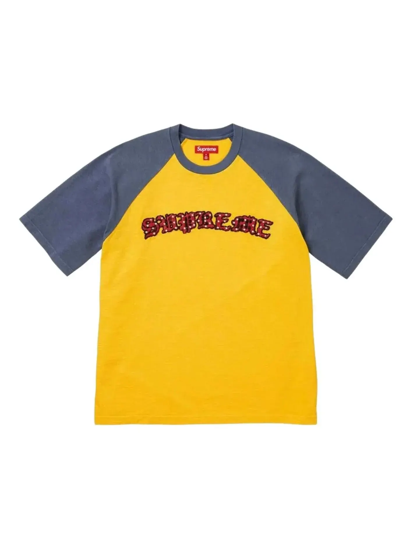 Футболка Supreme SS26 с рукавами реглан и стразами — изображение 1 из 1, золото