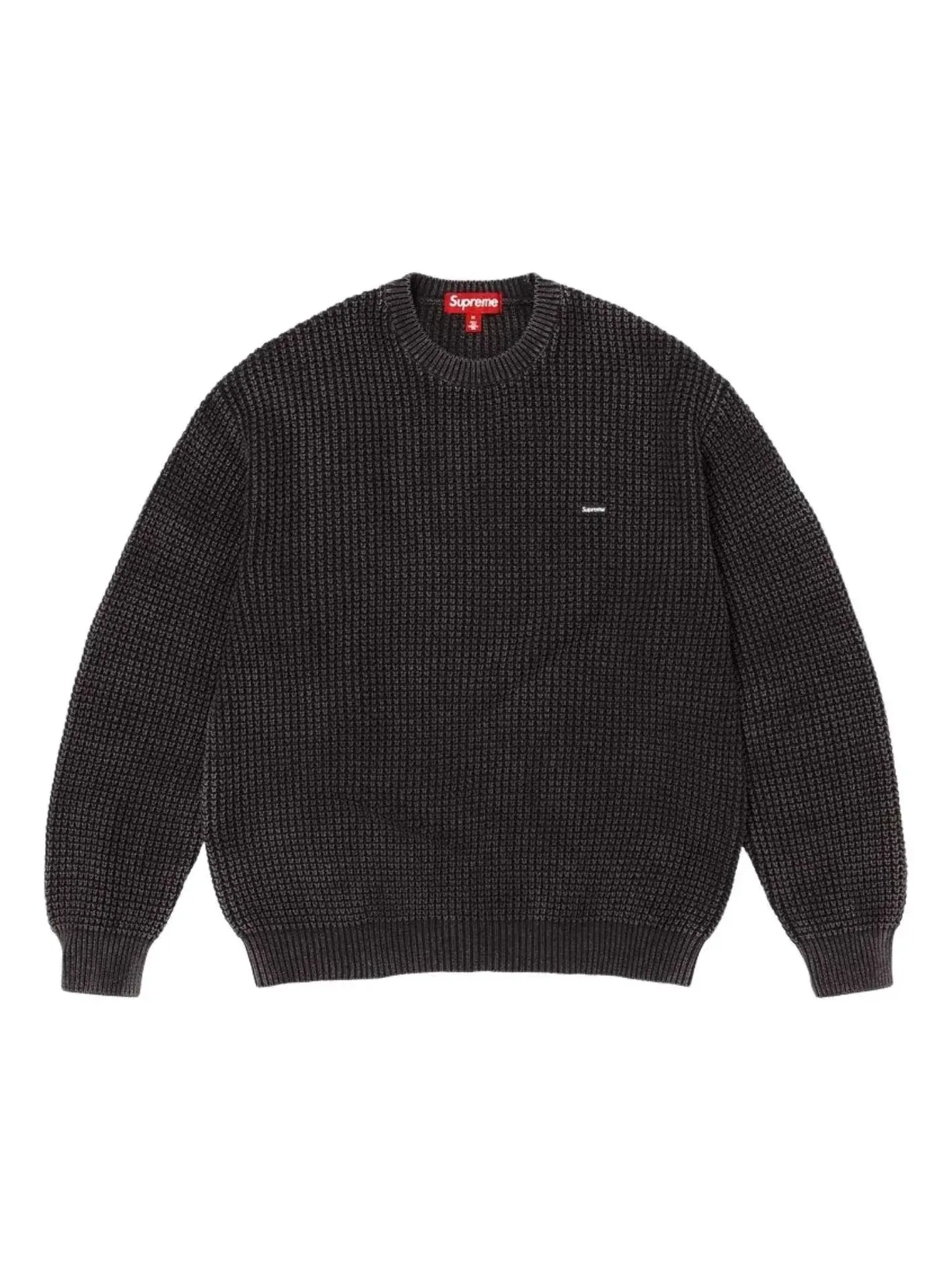 Свитер Supreme SS26 Washed Small Box Waffle 'Black' — изображение 1 из 1, черный