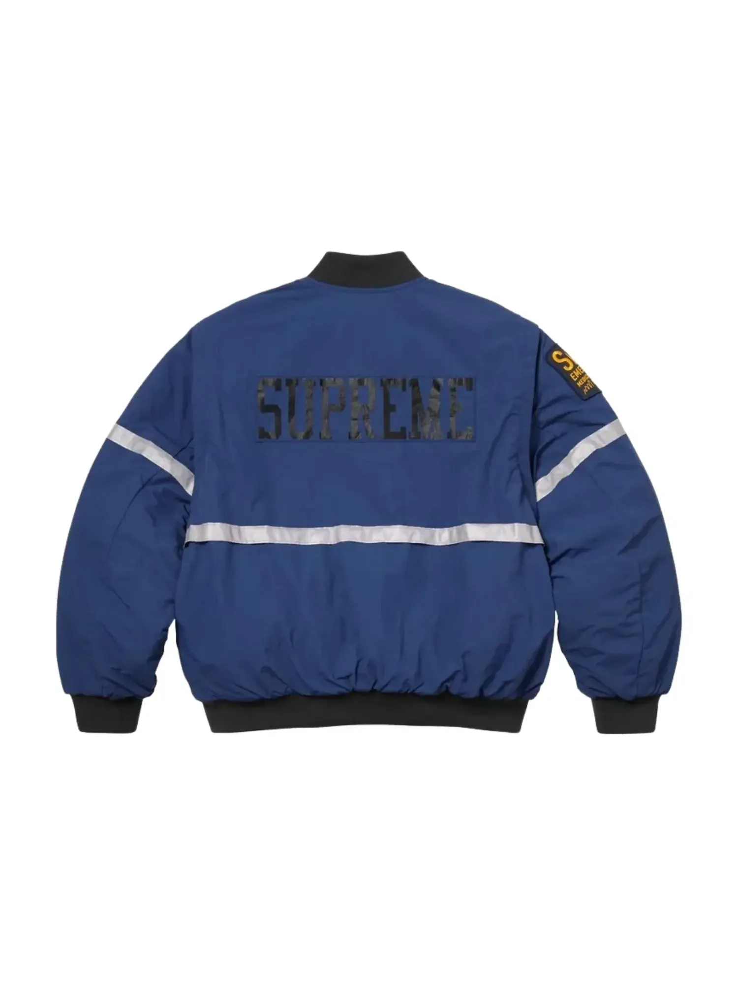 Куртка Supreme SS26 с отстегивающимися рукавами и светоотражающими полосами — изображение 2 из 4, темно-синий