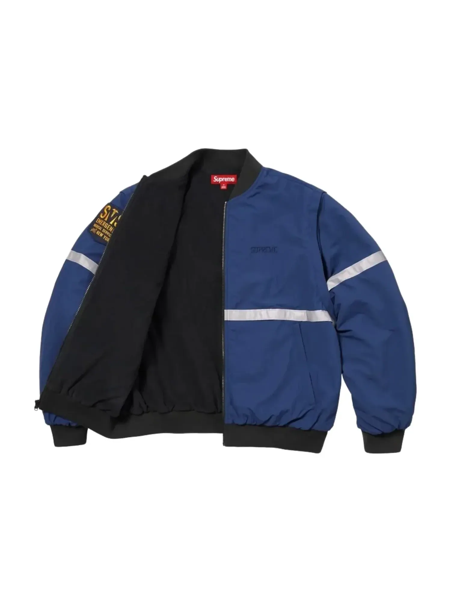 Куртка Supreme SS26 с отстегивающимися рукавами и светоотражающими полосами — изображение 3 из 4, темно-синий