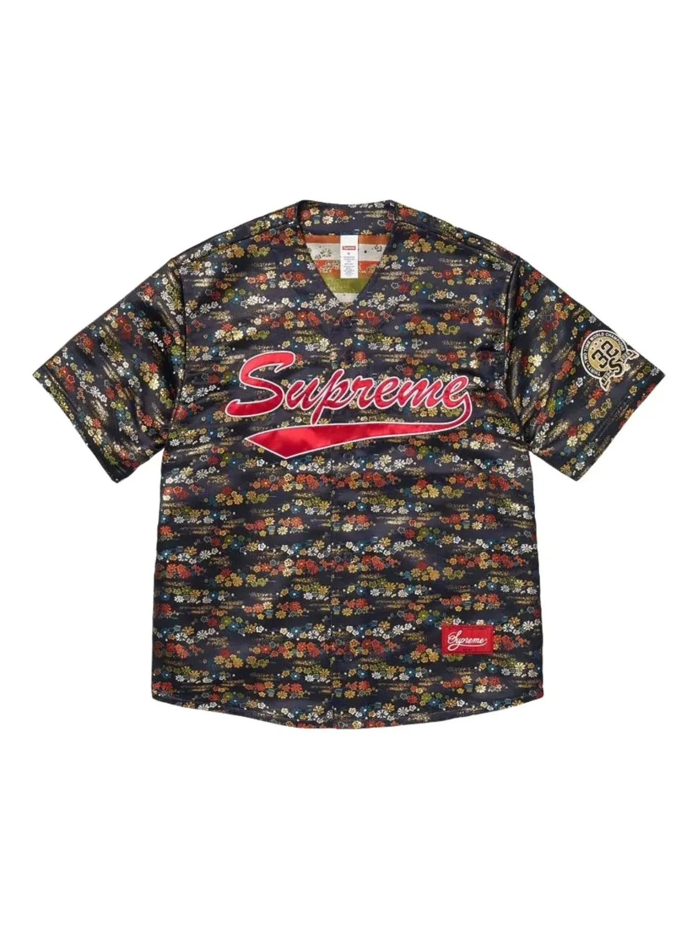 Жаккардовая бейсбольная майка Supreme SS26 с цветочным принтом темно-синего цвета — изображение 1 из 1, темно-синий