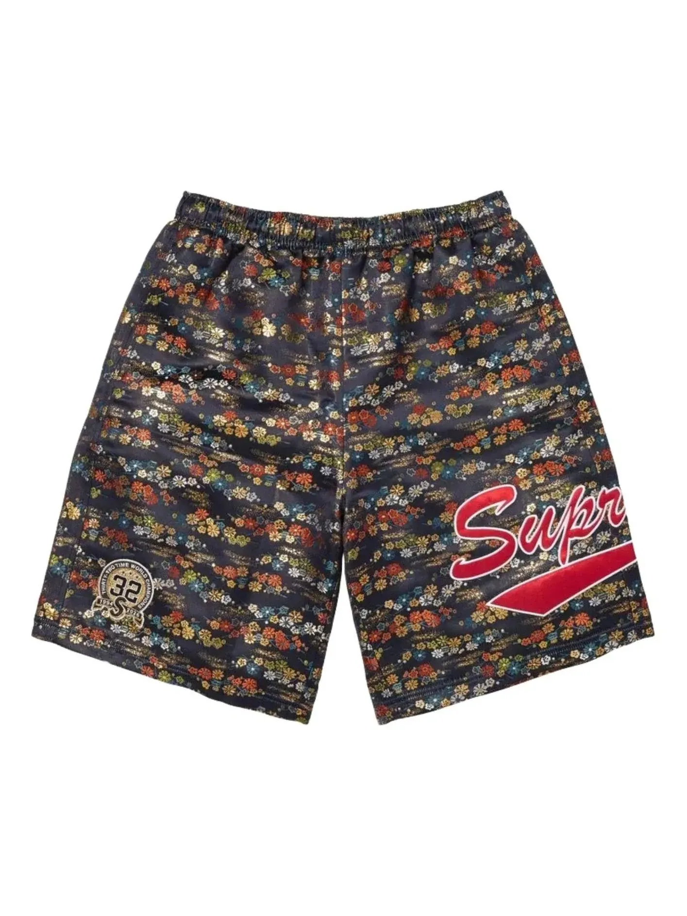 Шорты Supreme SS26 с цветочным жаккардовым узором — изображение 1 из 1, темно-синий