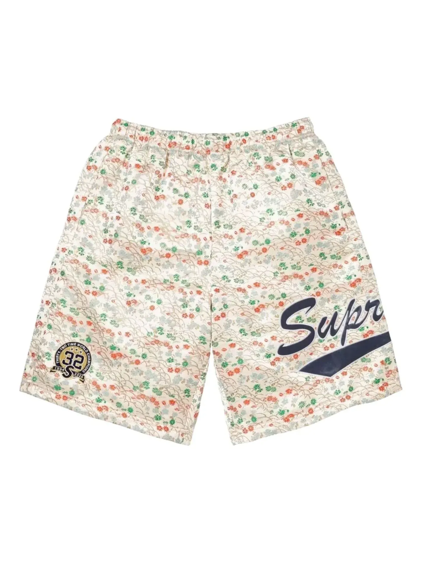 Шорты Supreme SS26 с цветочным жаккардовым принтом — изображение 1 из 1, белый