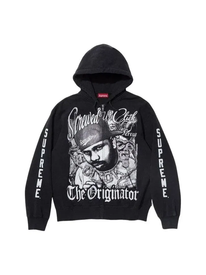 Мужское худи с молнией Supreme x DJ Screw SS26 — изображение 1 из 2, черный