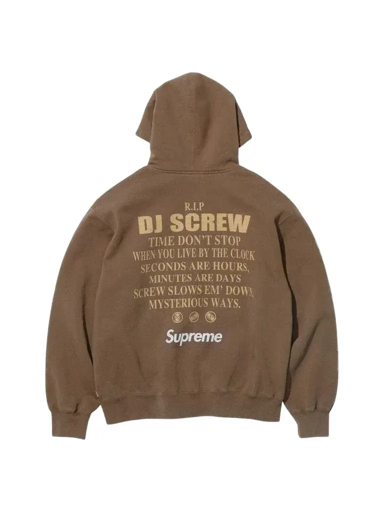 Толстовка Supreme x DJ Screw SS26 на молнии с капюшоном — изображение 2 из 2, коричневый