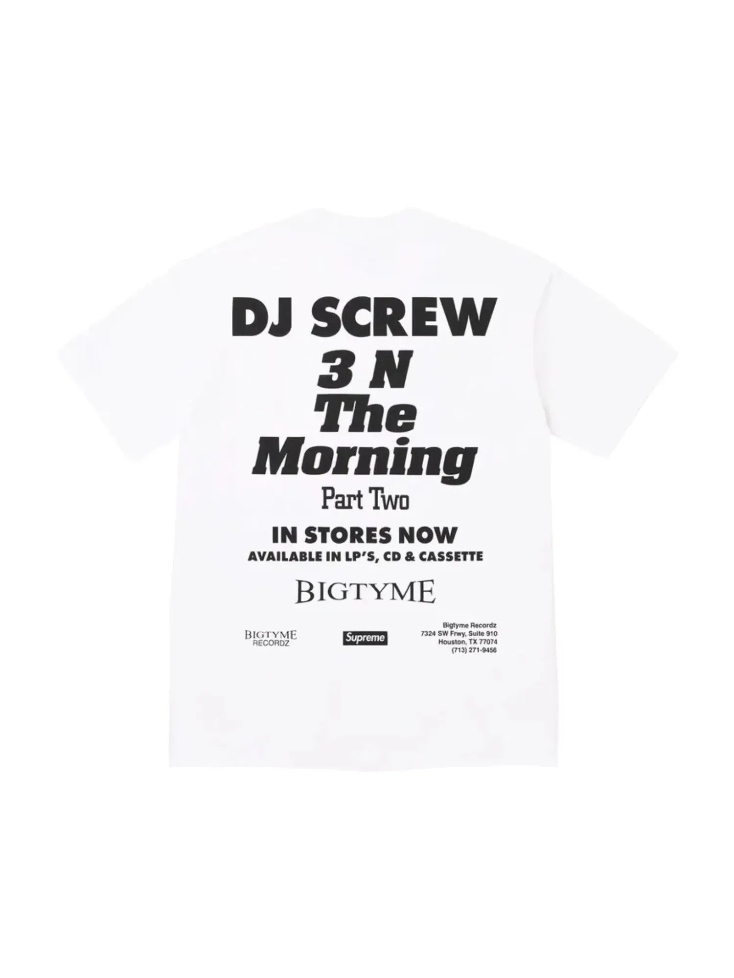 Футболка Supreme x DJ Screw SS26 SUC, белая, SUP-SS26-147-WHT — изображение 2 из 2, белый