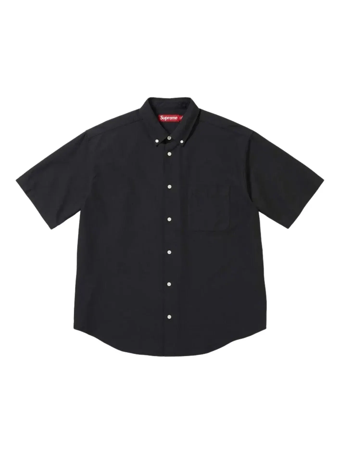 Мужская рубашка свободного кроя с длинным рукавом Supreme SS26 Loose Fit Oxford S/S Shirt — изображение 1 из 1, черный