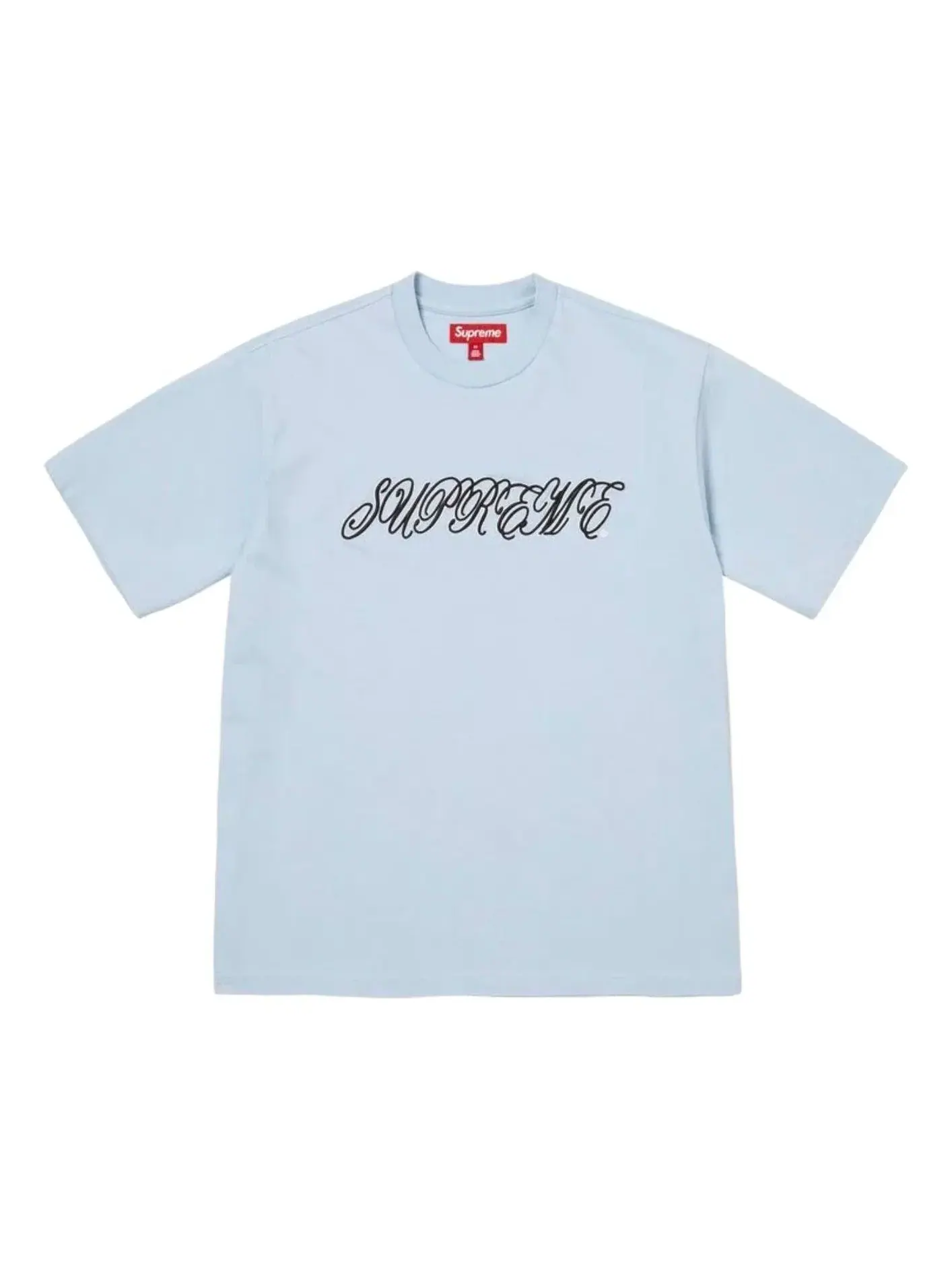 Футболка Supreme SS26 Raised Script S/S T-Shirt 'Light Blue' SUP-SS26-180-BLU — изображение 1 из 1, синий