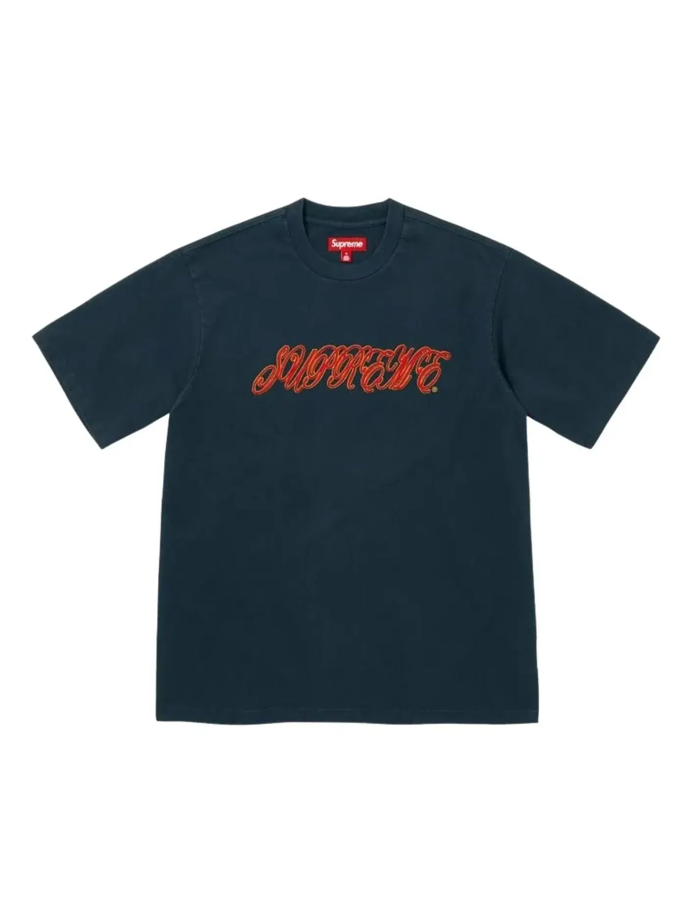 Футболка Supreme SS26 Raised Script S/S T-Shirt 'Navy' SUP-SS26-180-NVY — изображение 1 из 1, темно-синий
