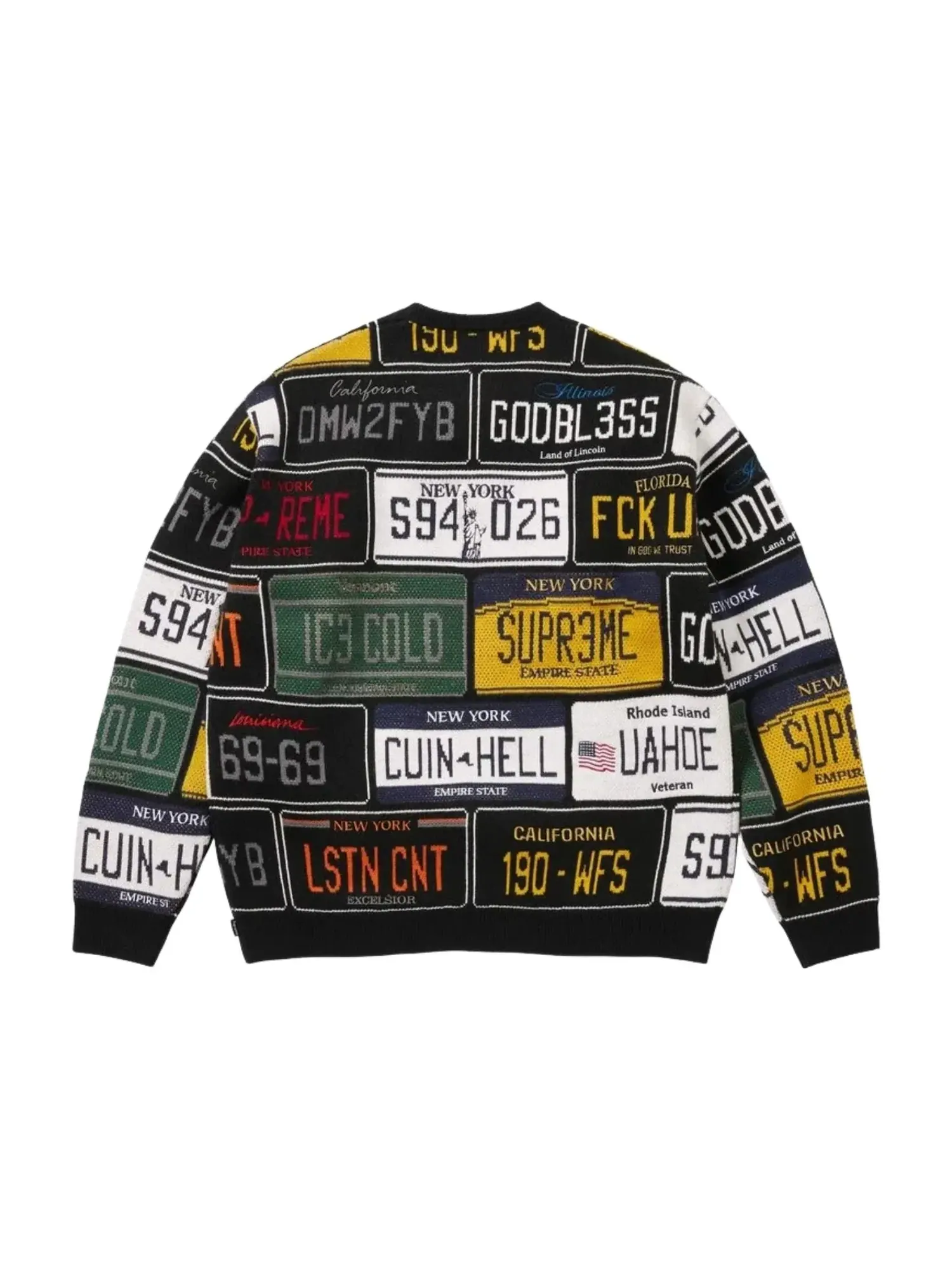 Свитер Supreme SS26 License Plate Sweater 'Black' SUP-SS26-181-BLK — изображение 2 из 2, черный