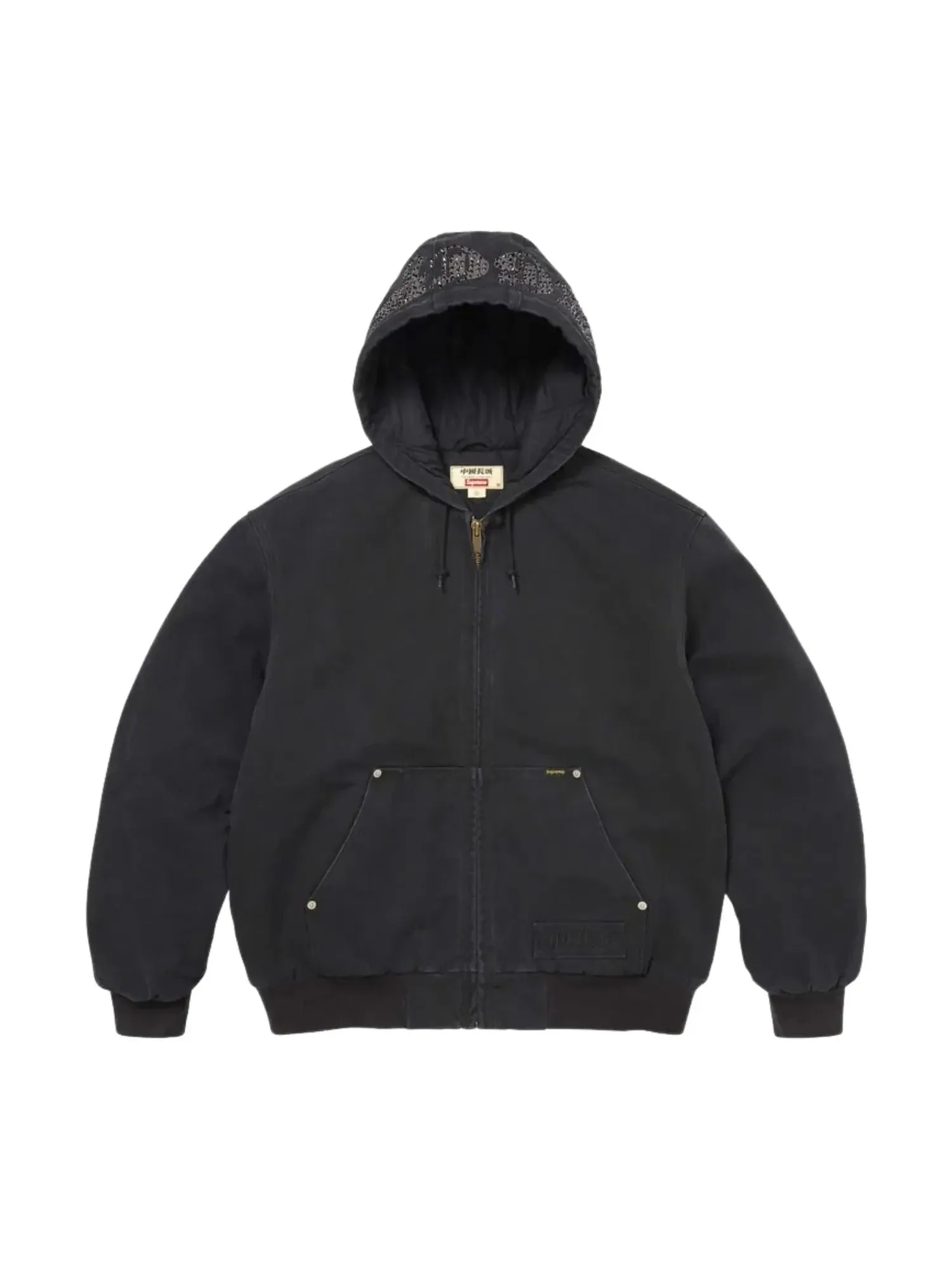 Рабочая куртка Supreme x The Great China Wall с капюшоном, черная, SUP-SS26-185-BLK — изображение 2 из 3, черный