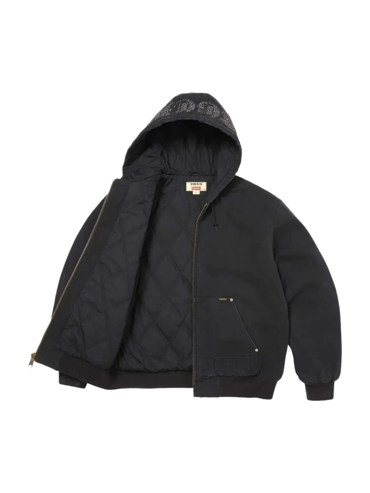 Рабочая куртка Supreme x The Great China Wall с капюшоном, черная, SUP-SS26-185-BLK — изображение 3 из 3, черный