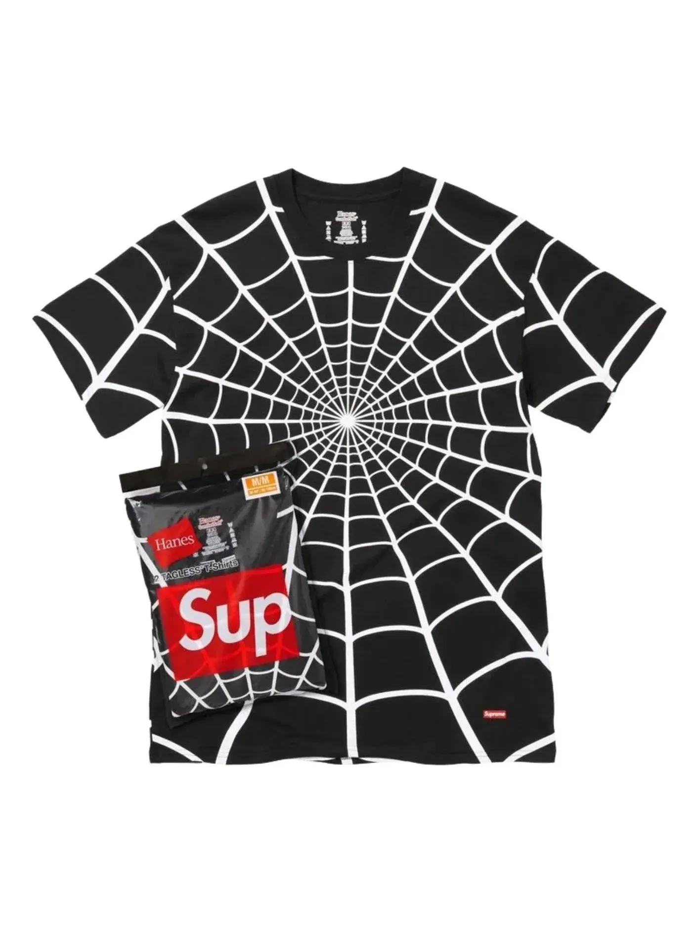 Футболки Supreme x Hanes Spider-Man без этикеток (2 шт.), черный цвет, SUP-SS26-190-BLK — изображение 1 из 1