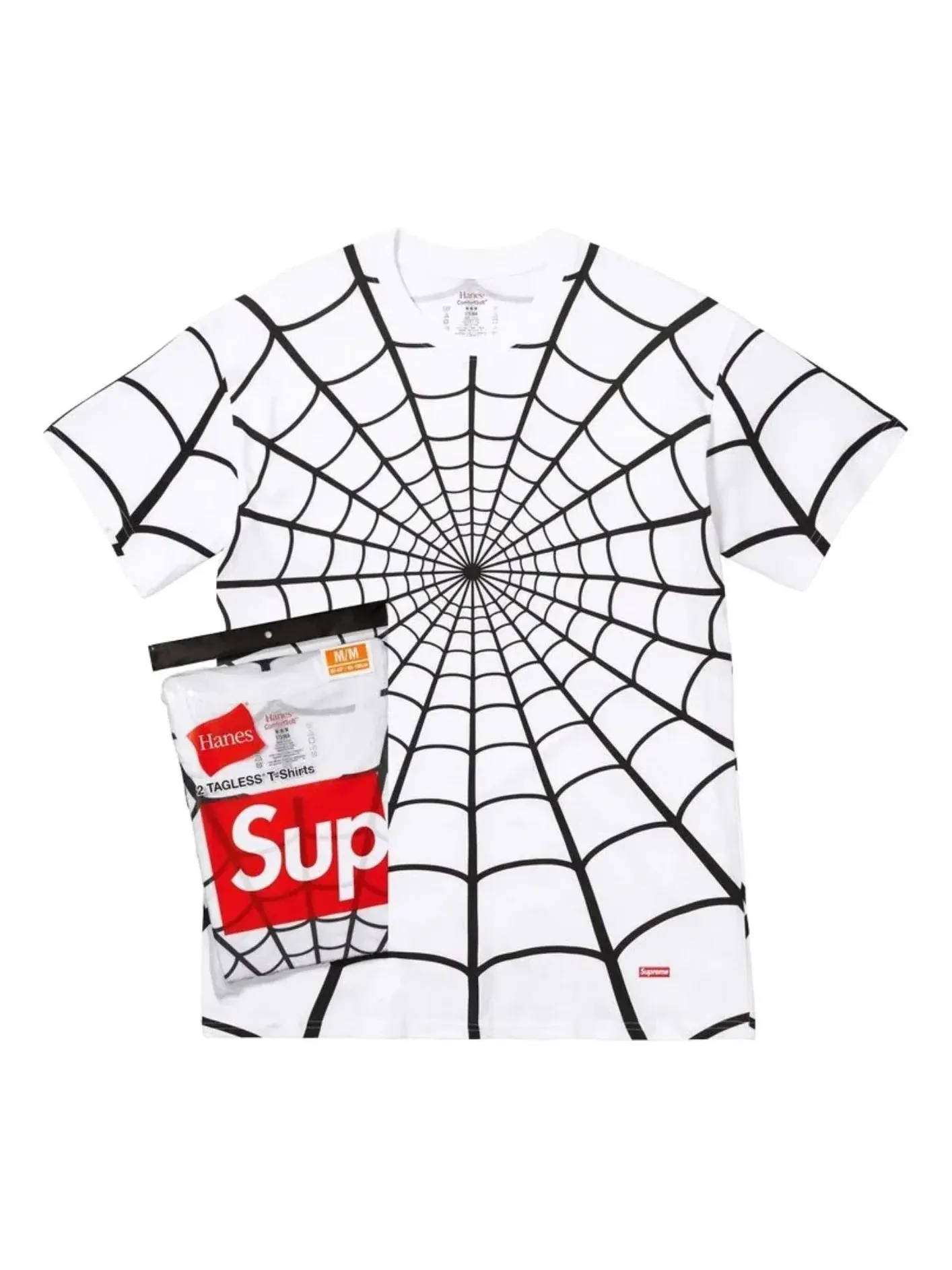Футболки Supreme x Hanes Spider-Man без этикеток (2 шт.), белый цвет, SUP-SS26-190-WHT — изображение 1 из 1