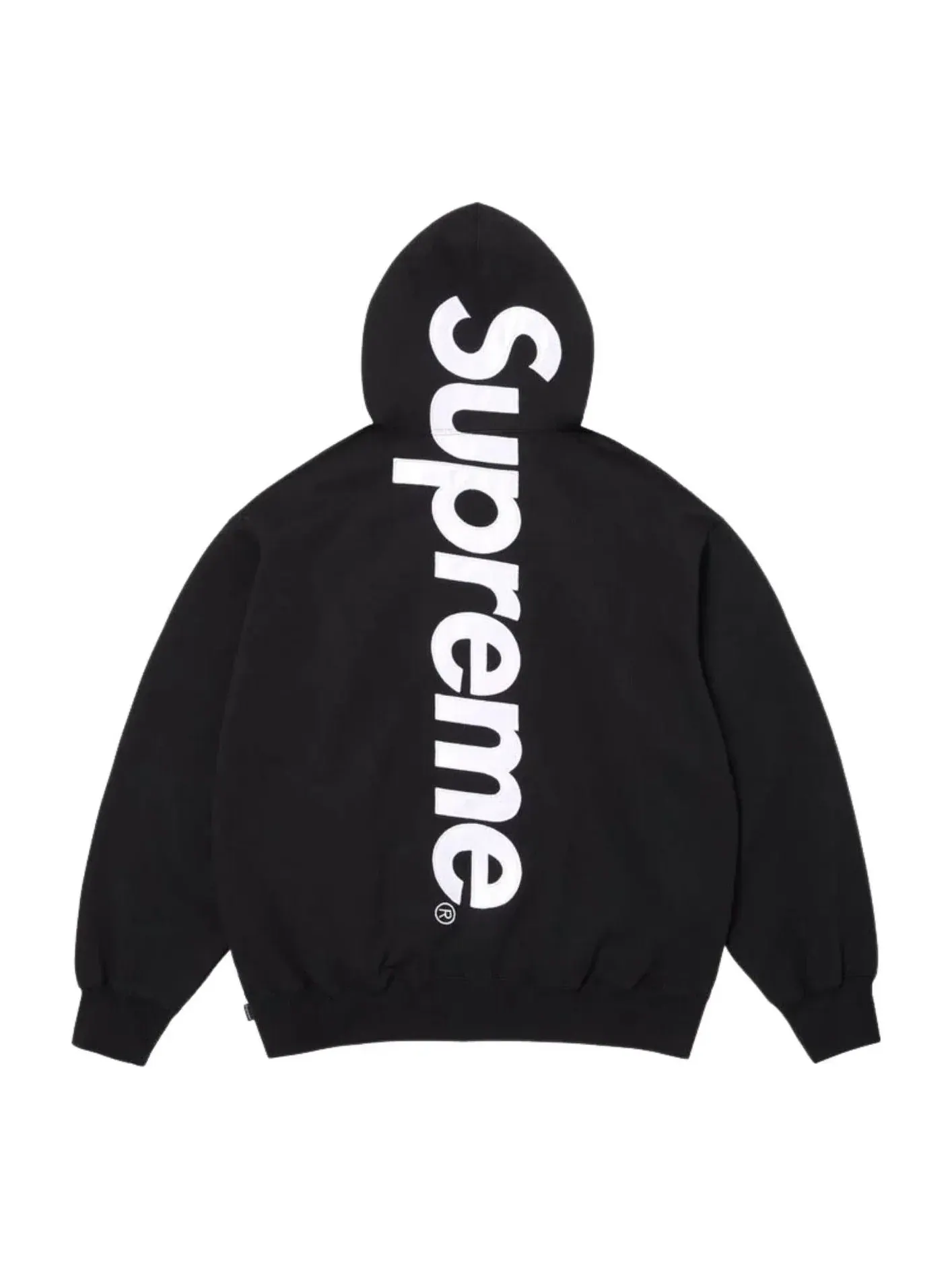 Толстовка Supreme SS26 с атласной аппликацией и капюшоном, черная, SUP-SS26-191-BLK — изображение 1 из 2, черный