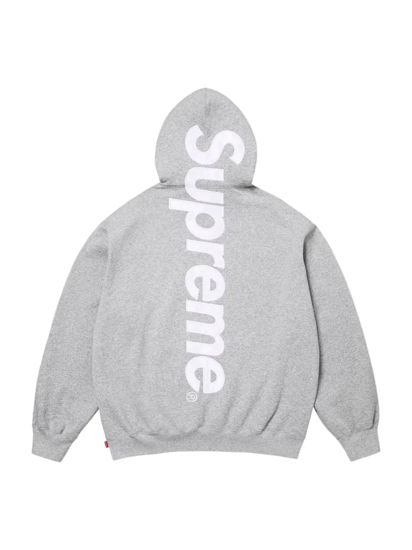 Толстовка Supreme SS26 с капюшоном и аппликацией из атласа — изображение 1 из 2, серый