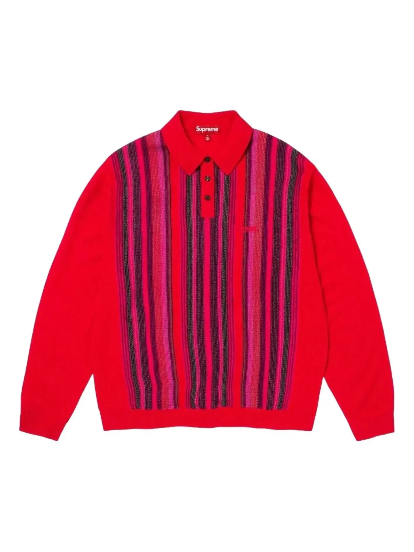 Поло Supreme SS26 Multi Stripe — изображение 1 из 1, красный