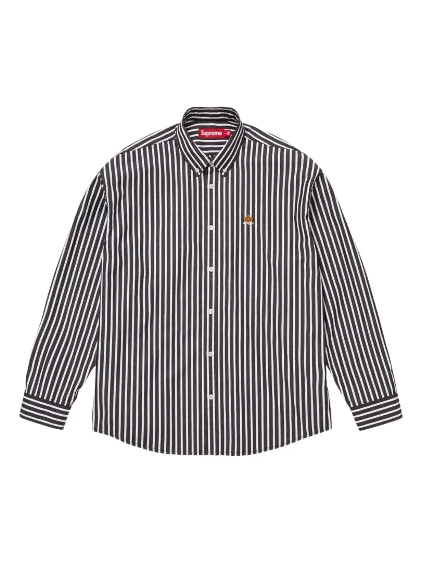 Мужская рубашка с полосками Supreme SS26 Stripe Shirt — изображение 1 из 1, черный