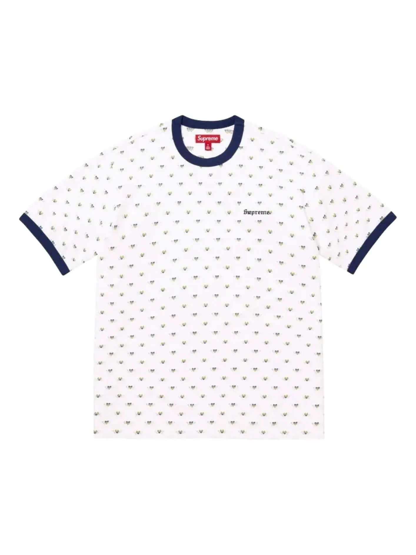 Футболка Supreme SS26 Hearts Intarsia Ringer 'White' SUP-SS26-197-WHT — изображение 1 из 1, белый