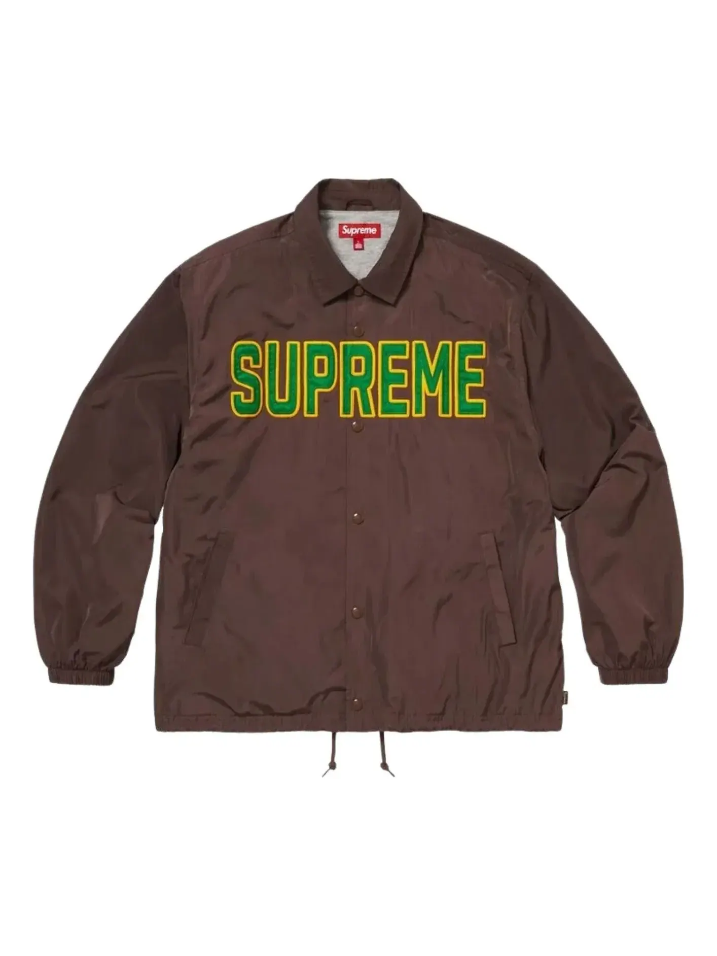 Куртка Supreme SS26 Spellout Coaches Jacket 'Brown' SUP-SS26-203-BRN — изображение 1 из 3, коричневый