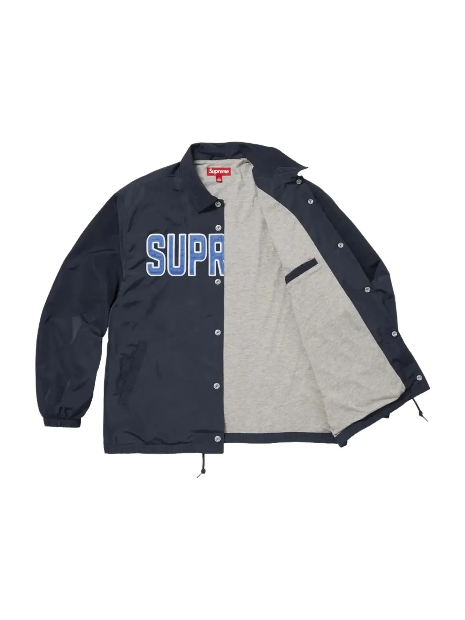 Куртка Supreme SS26 Spellout Coaches Jacket 'Navy' SUP-SS26-203-NVY — изображение 2 из 3, темно-синий