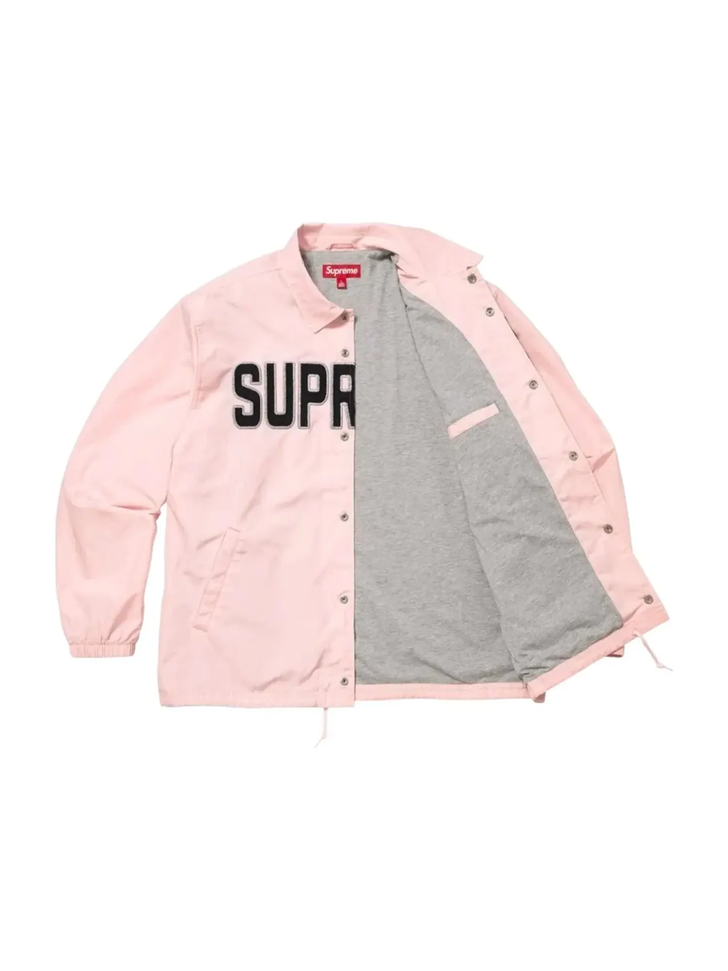 Куртка Supreme SS26 Spellout Coaches Jacket 'Pink' SUP-SS26-203-PNK — изображение 2 из 3, розовый
