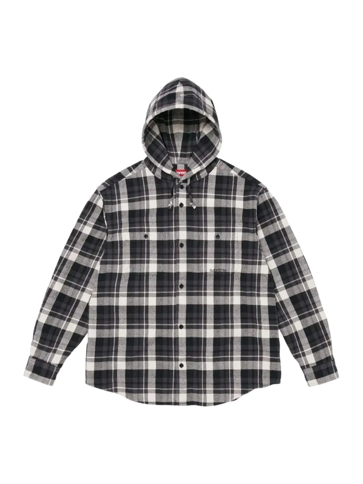 Рубашка-рубашка Supreme SS26 с капюшоном, черная, SUP-SS26-205-BLK — изображение 1 из 1, черный