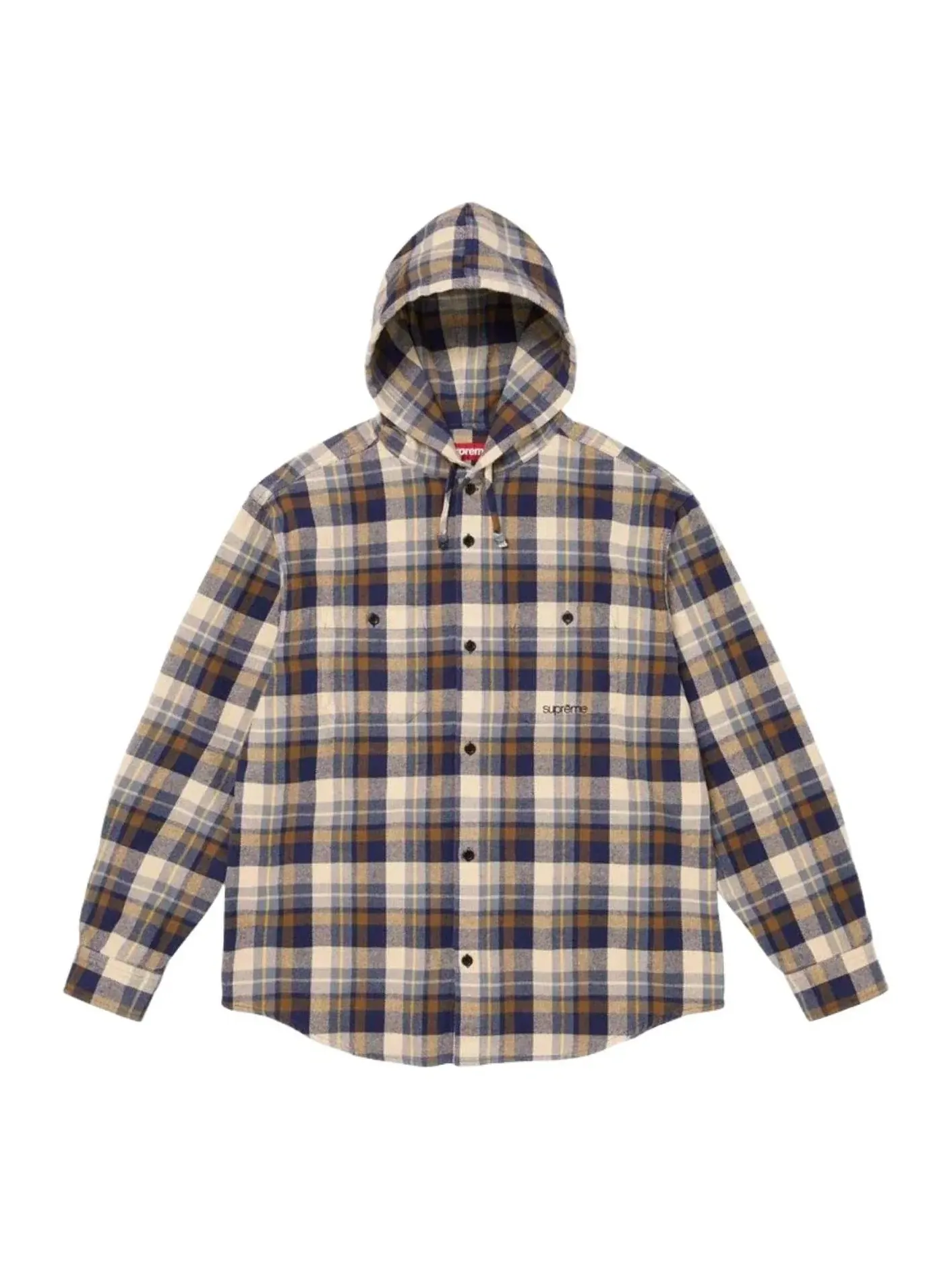 Рубашка-рубашка Supreme SS26 с капюшоном, коричневая, SUP-SS26-205-BRN — изображение 1 из 1, коричневый
