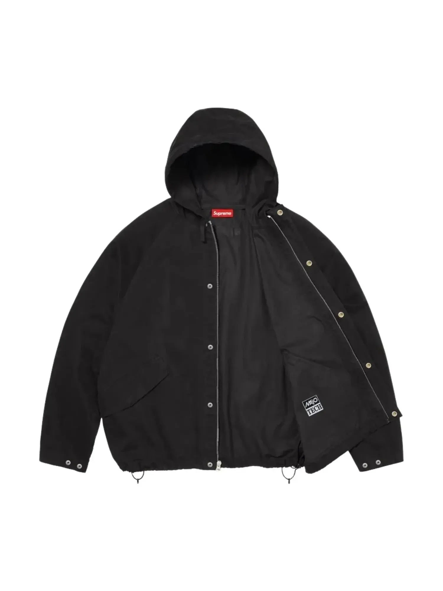 Куртка Supreme SS26 с капюшоном и рукавами реглан, черная, SUP-SS26-214-BLK — изображение 2 из 3, черный