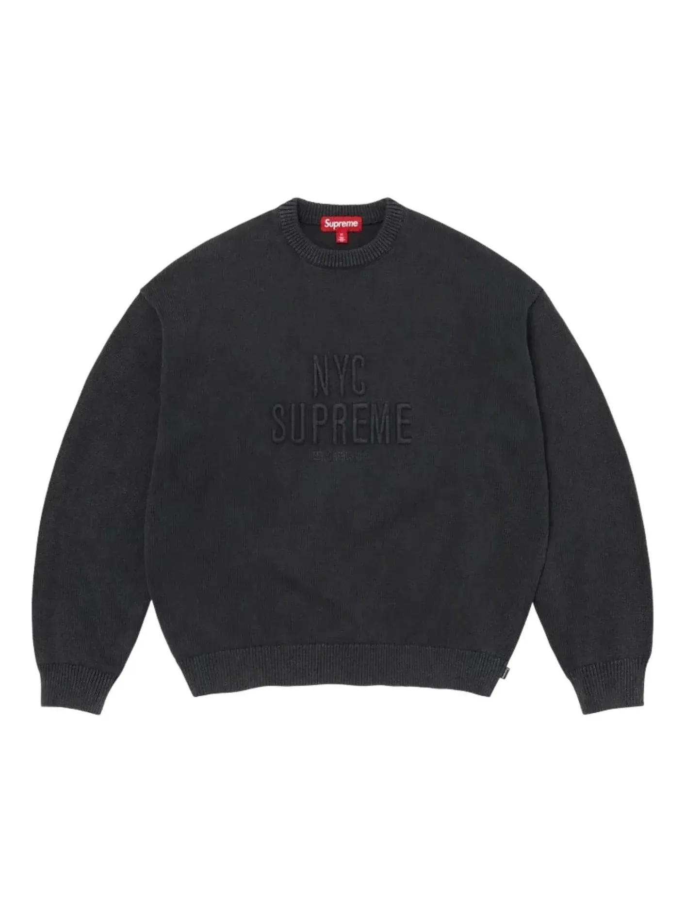 Свитер Supreme SS26 Overdyed Raised Sweater 'Black' SUP-SS26-217-BLK — изображение 1 из 1, черный