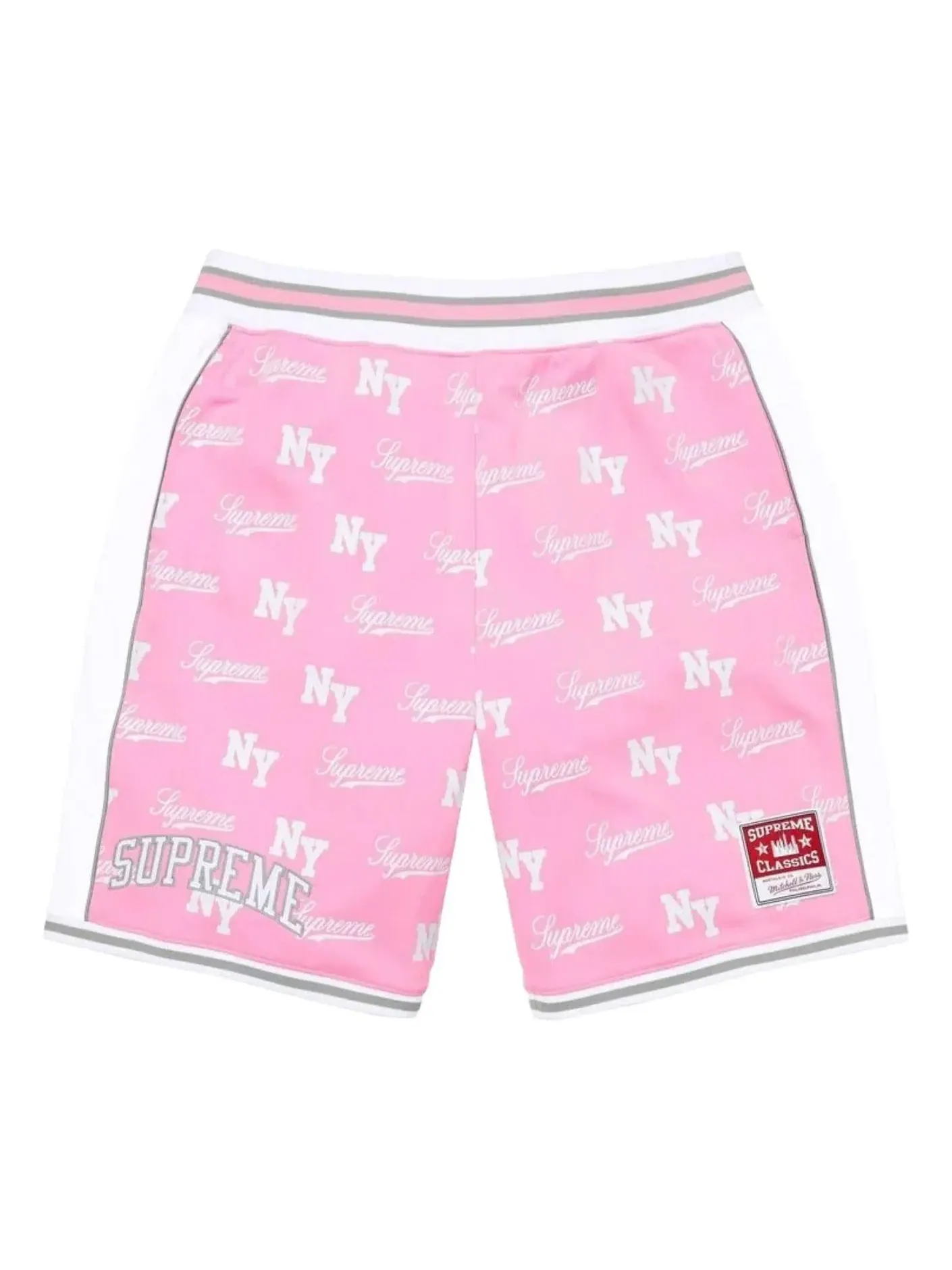 Баскетбольные шорты Supreme x Mitchell & Ness Monogram SS26, розовые, SUP-SS26-221-PNK — изображение 1 из 2, розовый