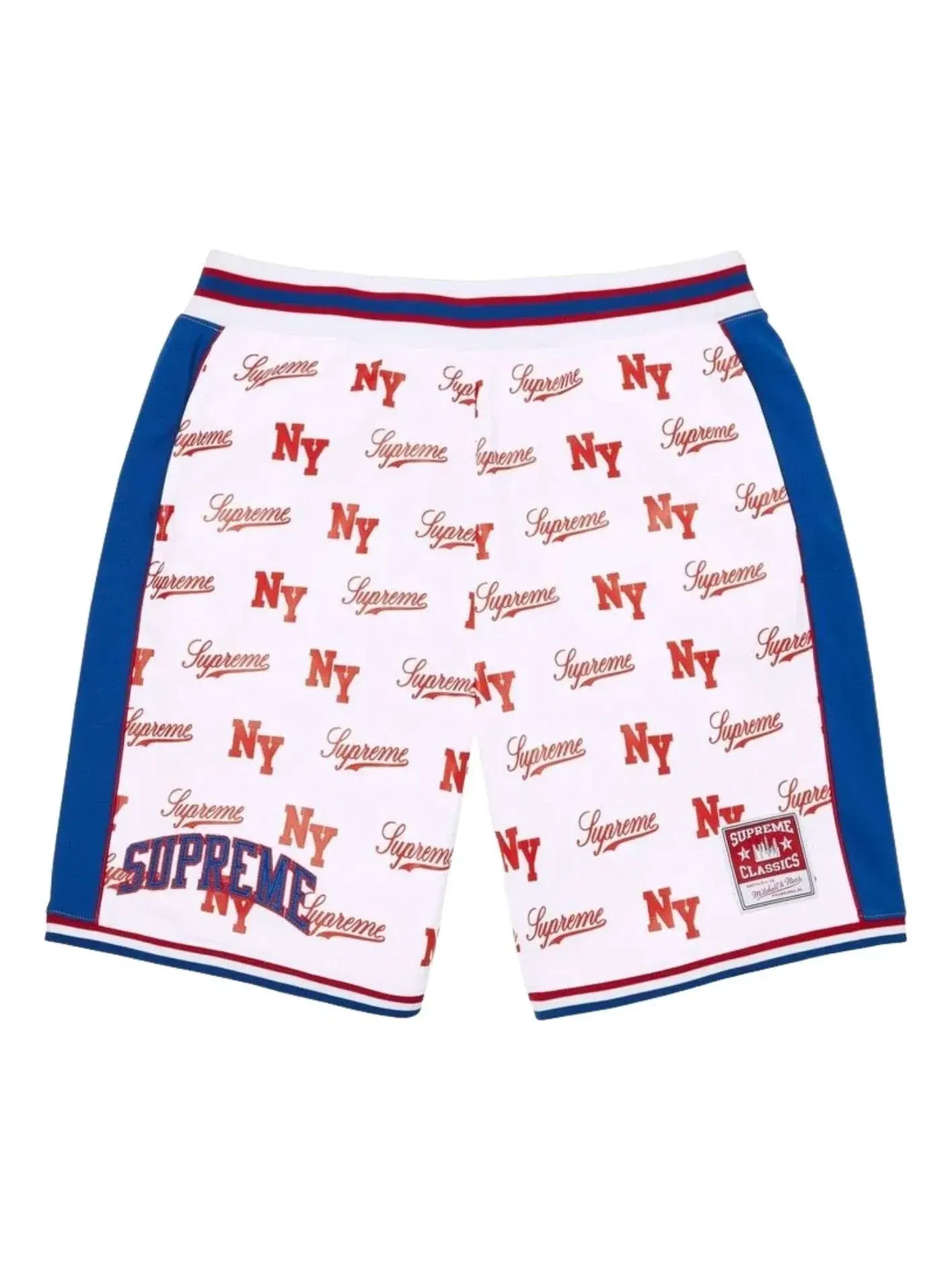 Баскетбольные шорты Supreme x Mitchell & Ness Monogram SS26, белые, SUP-SS26-221-WHT — изображение 1 из 2, белый