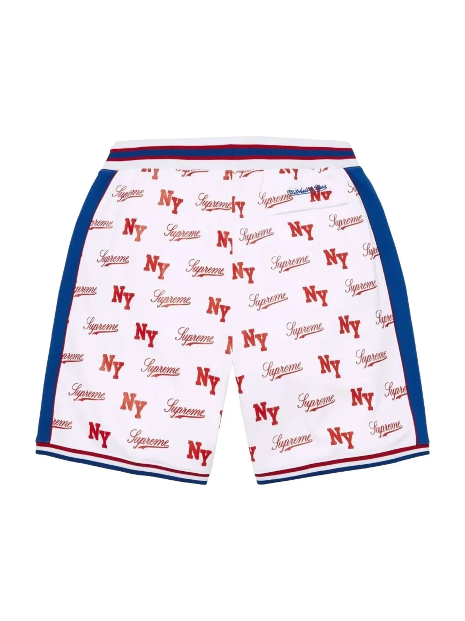Баскетбольные шорты Supreme x Mitchell & Ness Monogram SS26, белые, SUP-SS26-221-WHT — изображение 2 из 2, белый