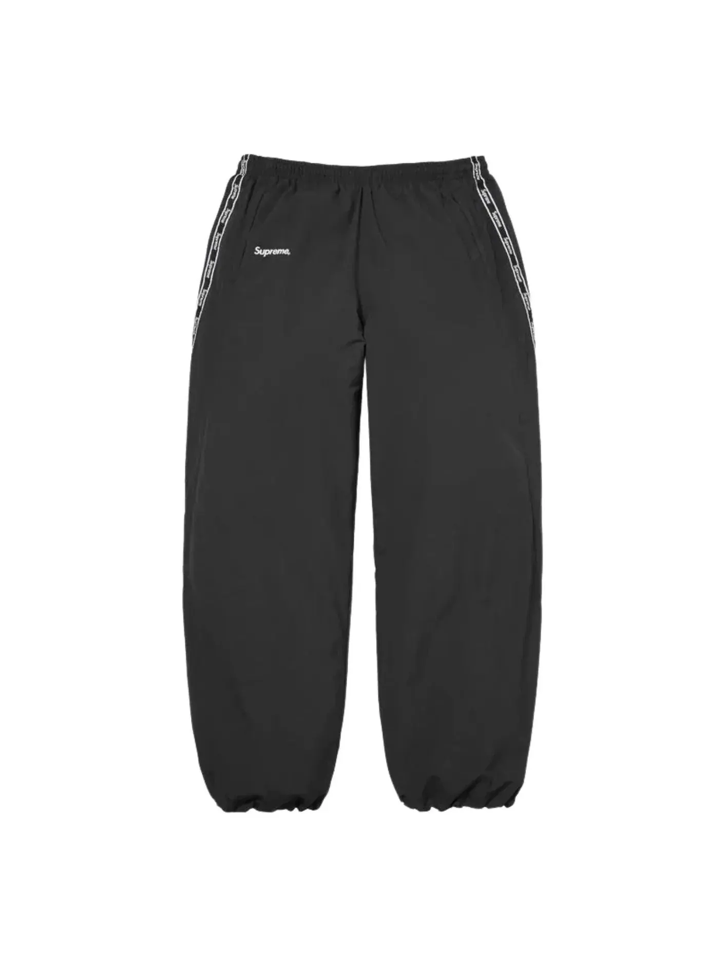 Спортивные брюки Supreme SS26 с логотипом и тесьмой, черные, SUP-SS26-266-BLK — 1