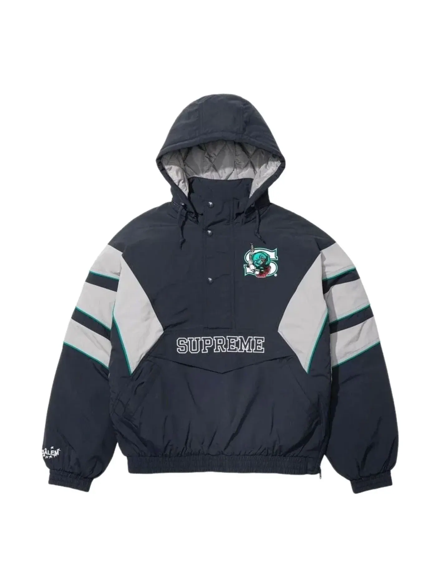 Куртка Supreme x SALEM SS26 Half Zip Stadium Jacket 'Navy' SUP-SS26-273-NVY — изображение 1 из 3, темно-синий