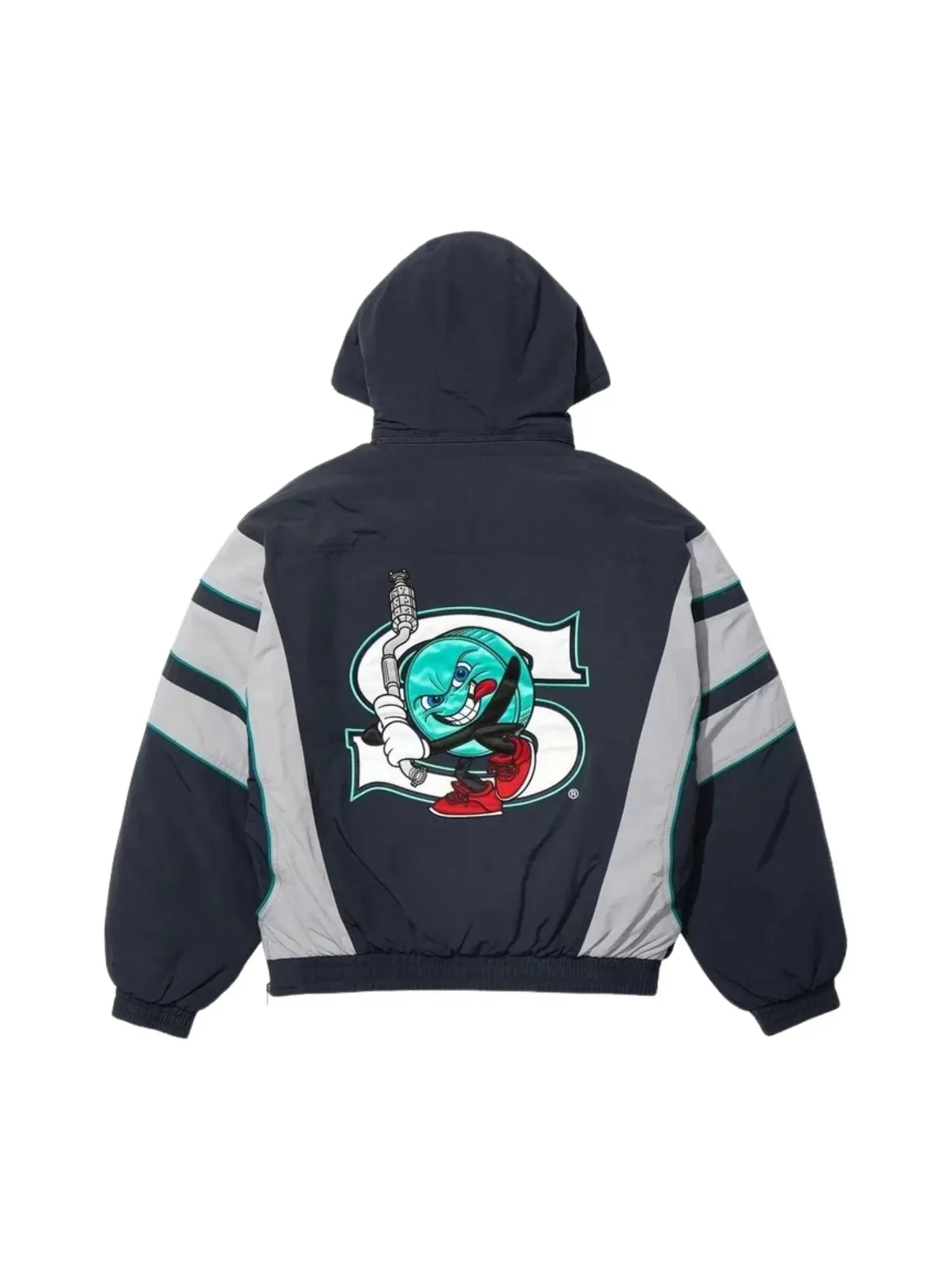 Куртка Supreme x SALEM SS26 Half Zip Stadium Jacket 'Navy' SUP-SS26-273-NVY — изображение 2 из 3, темно-синий