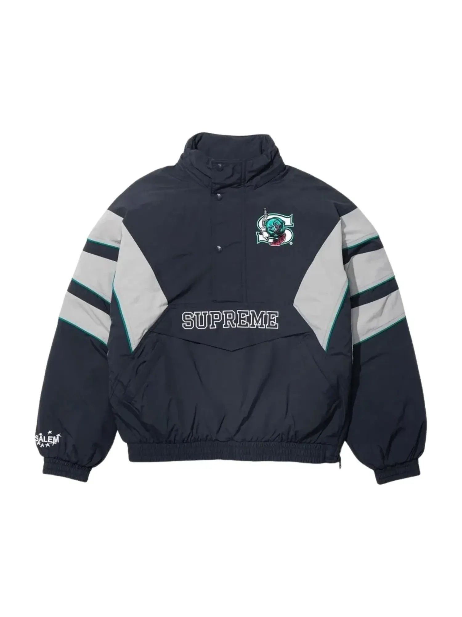 Куртка Supreme x SALEM SS26 Half Zip Stadium Jacket 'Navy' SUP-SS26-273-NVY — изображение 3 из 3, темно-синий