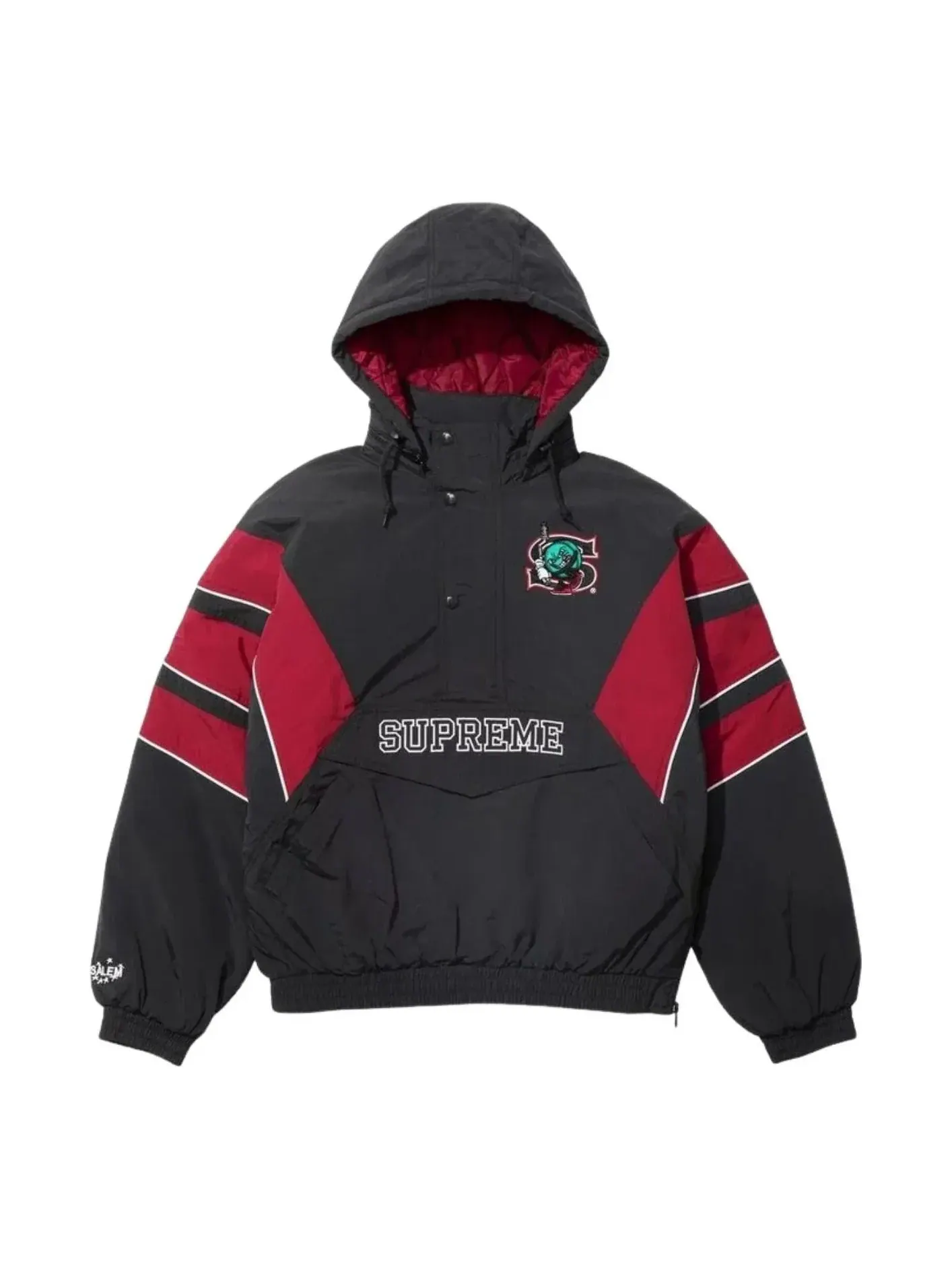 Куртка Supreme x SALEM SS26 Half Zip Stadium Jacket 'Black' SUP-SS26-273-RED — изображение 1 из 3, черный