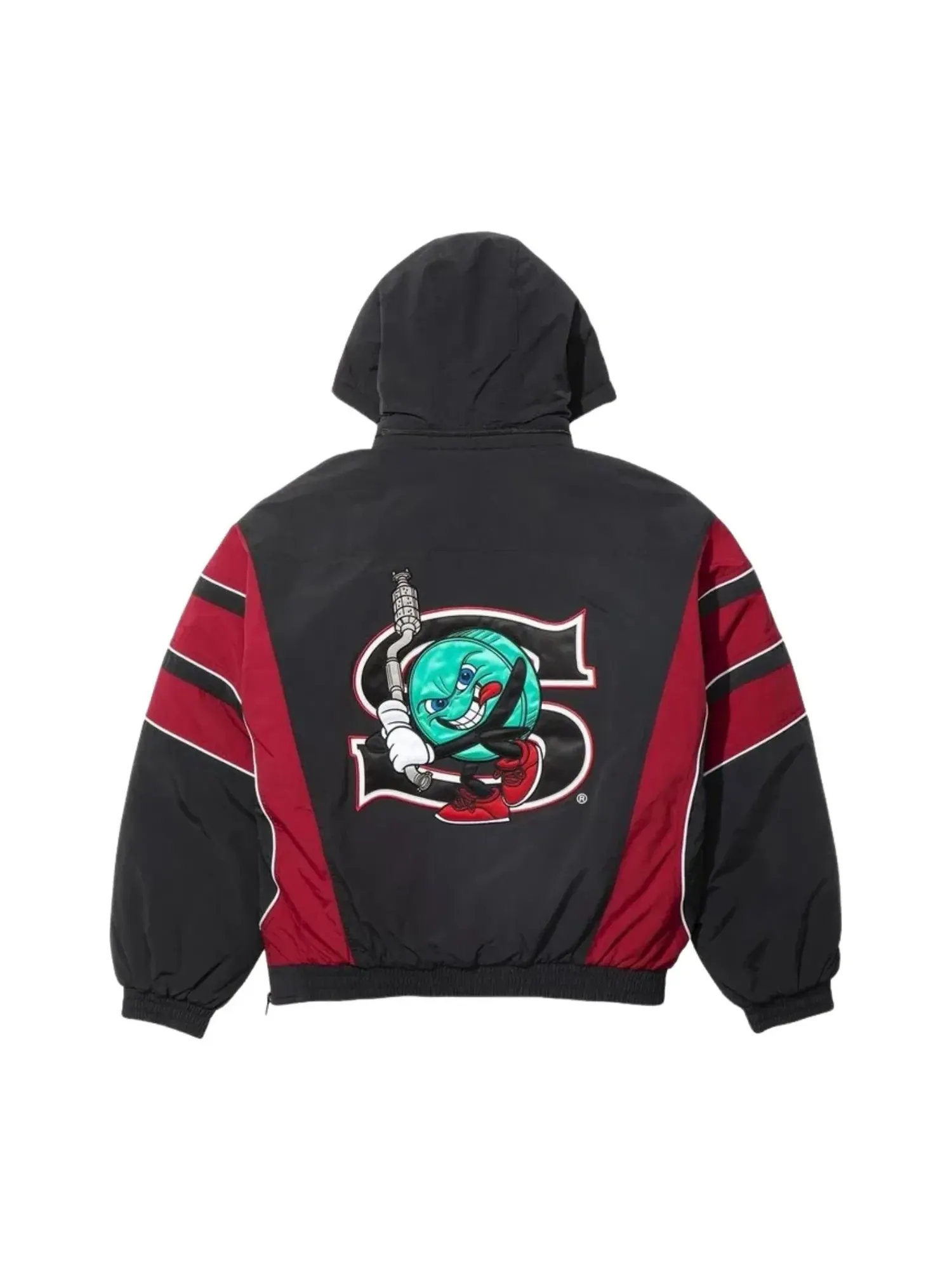Куртка Supreme x SALEM SS26 Half Zip Stadium Jacket 'Black' SUP-SS26-273-RED — изображение 2 из 3, черный