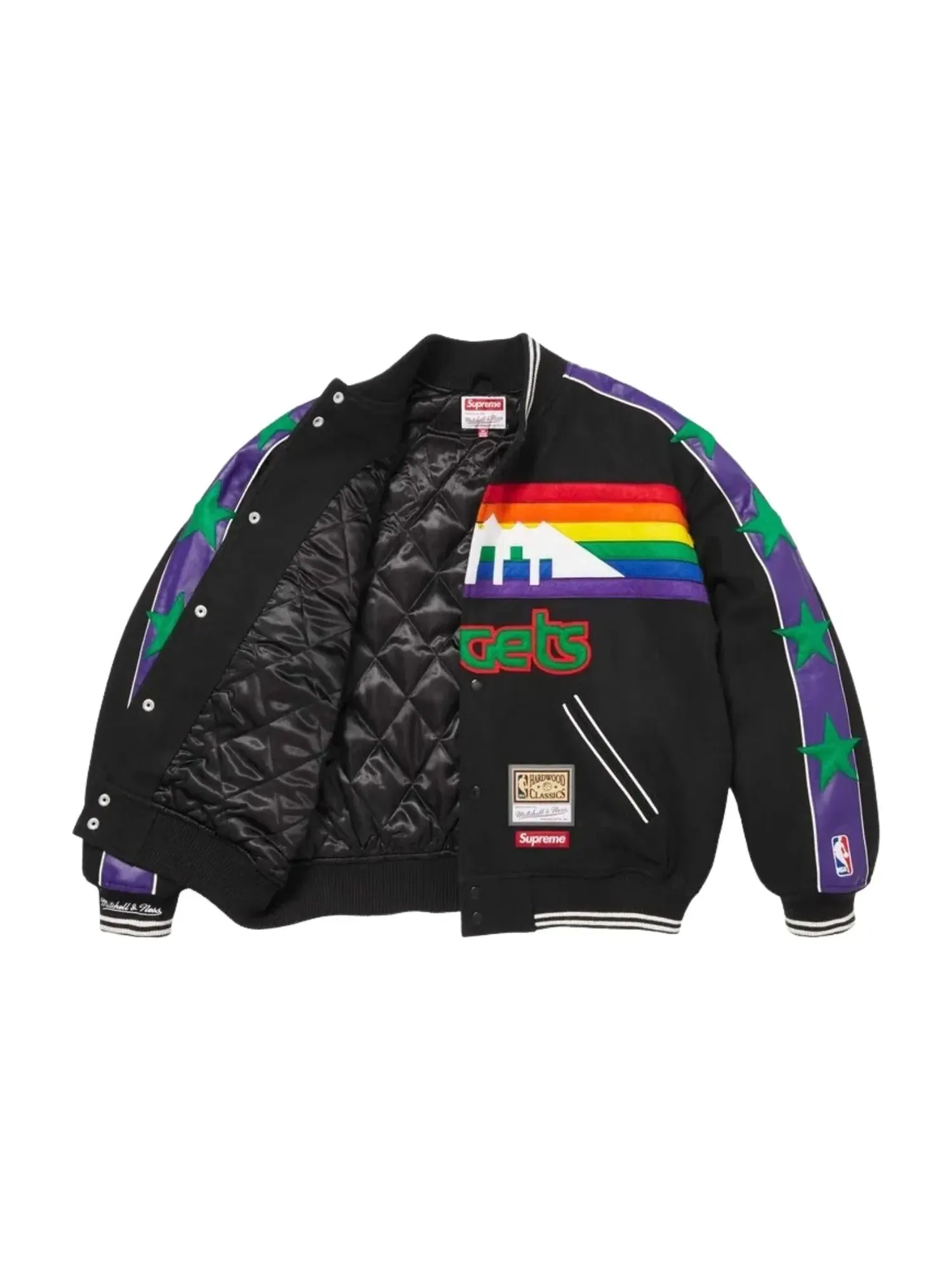 Куртка Supreme x Mitchell & Ness Teams Varsity Jacket 'Black' SUP-SS26-281-BLK — изображение 2 из 3, черный