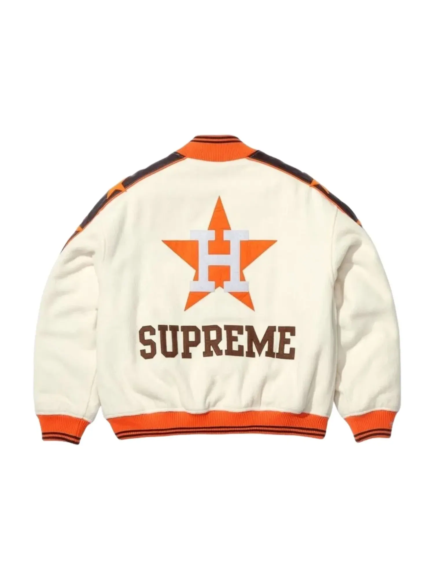 Куртка Supreme x Mitchell & Ness SS26 Teams Varsity Jacket 'Cream' SUP-SS26-281-CRM — изображение 2 из 2, белый