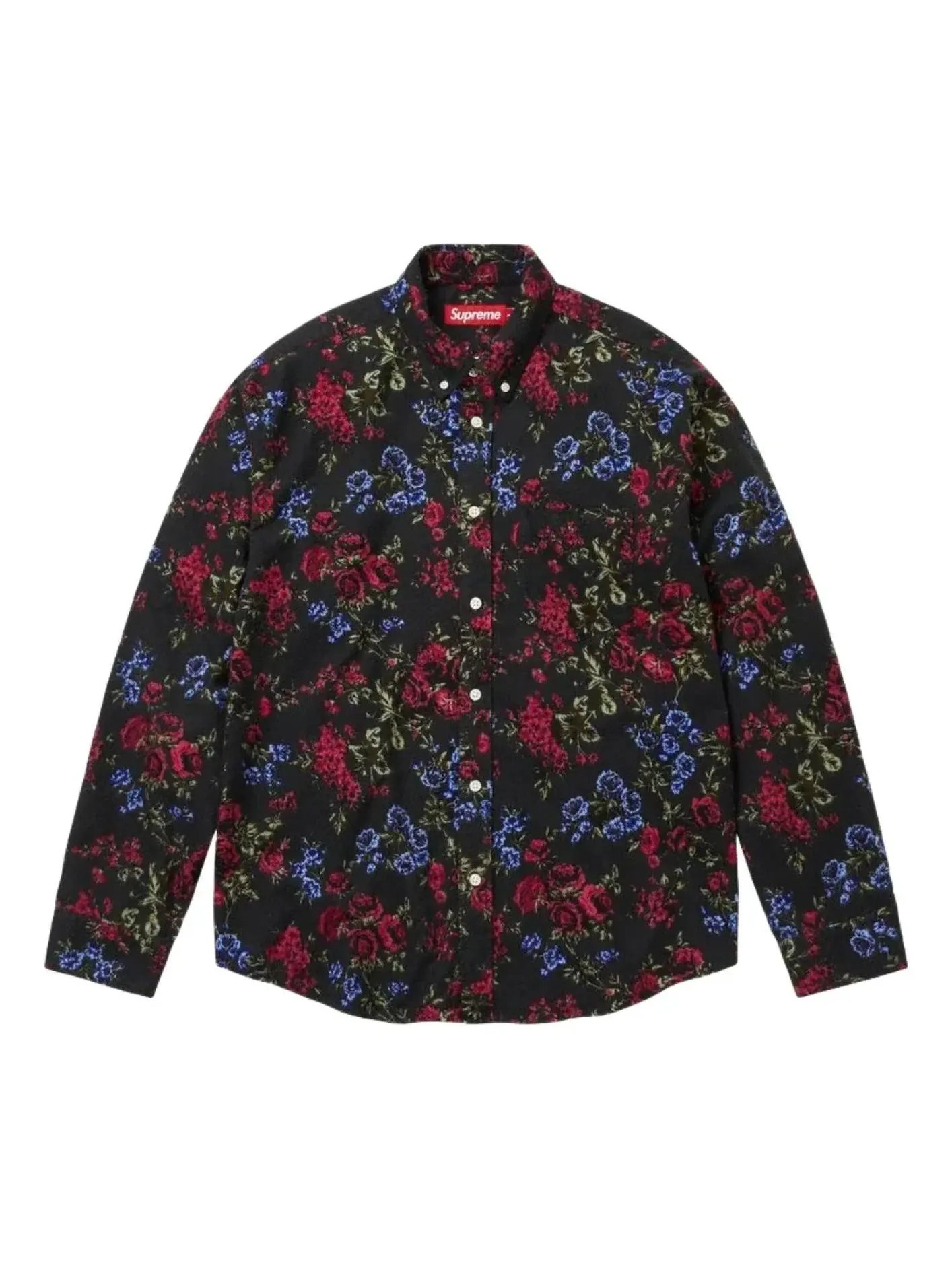 Рубашка Supreme SS26 из фланели с цветочным принтом, черная, SUP-SS26-292-BLK — изображение 1 из 1, черный