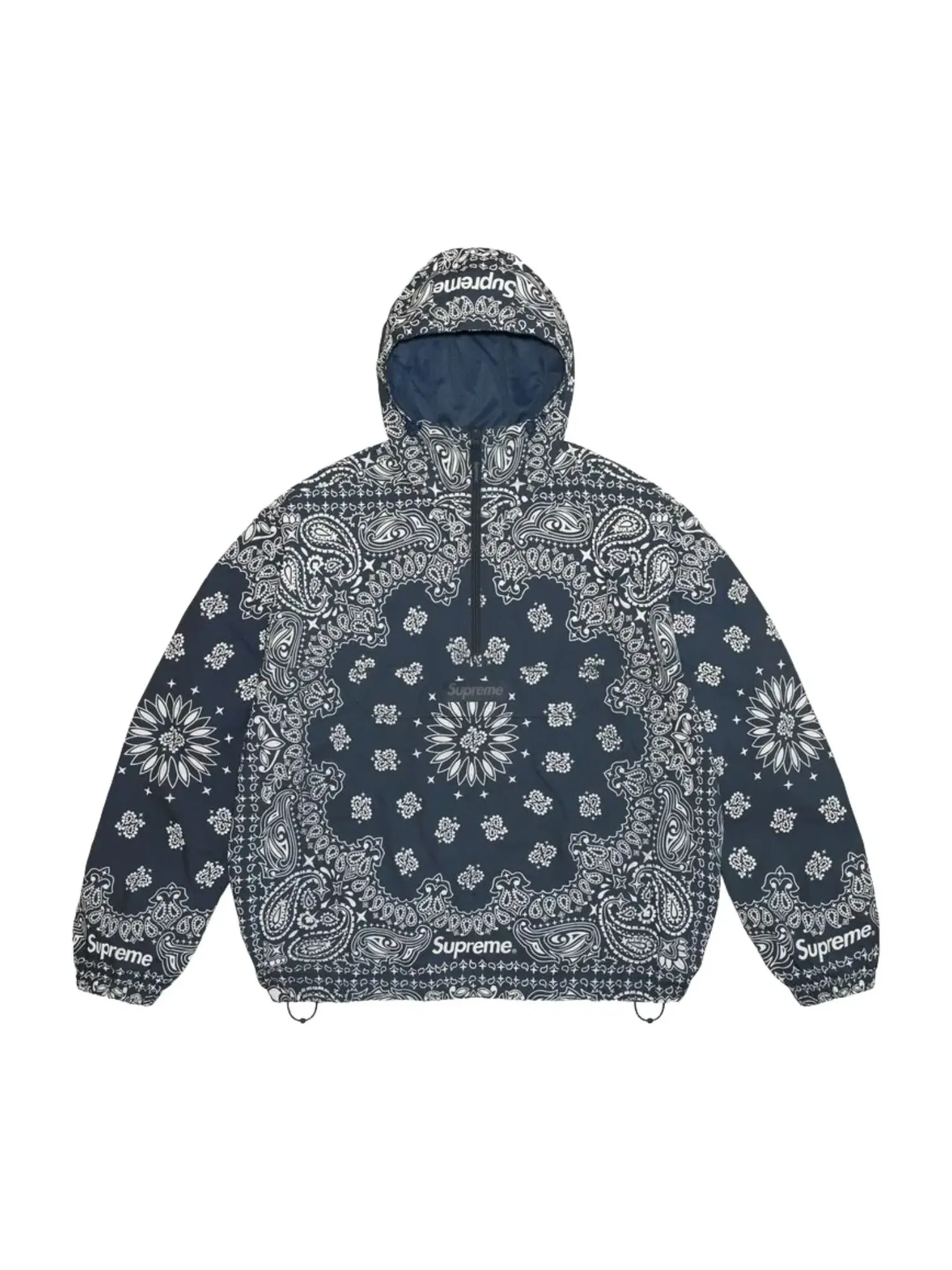 Мужское худи с принтом Reflective Bandana Anorak Supreme — изображение 2 из 4, синий