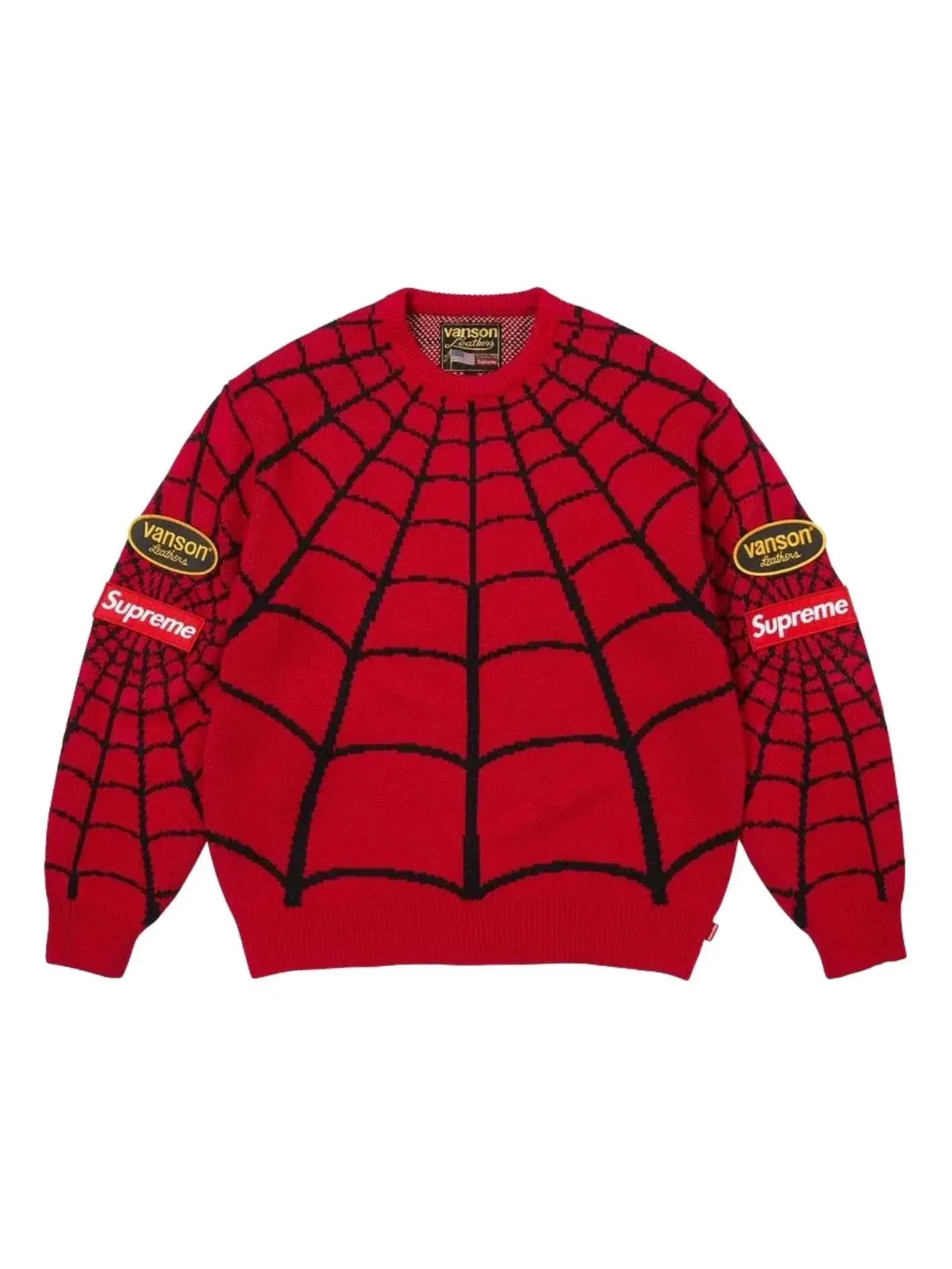 Свитер Supreme x Vanson Leathers SS26 Spider-Man — изображение 1 из 2, красный