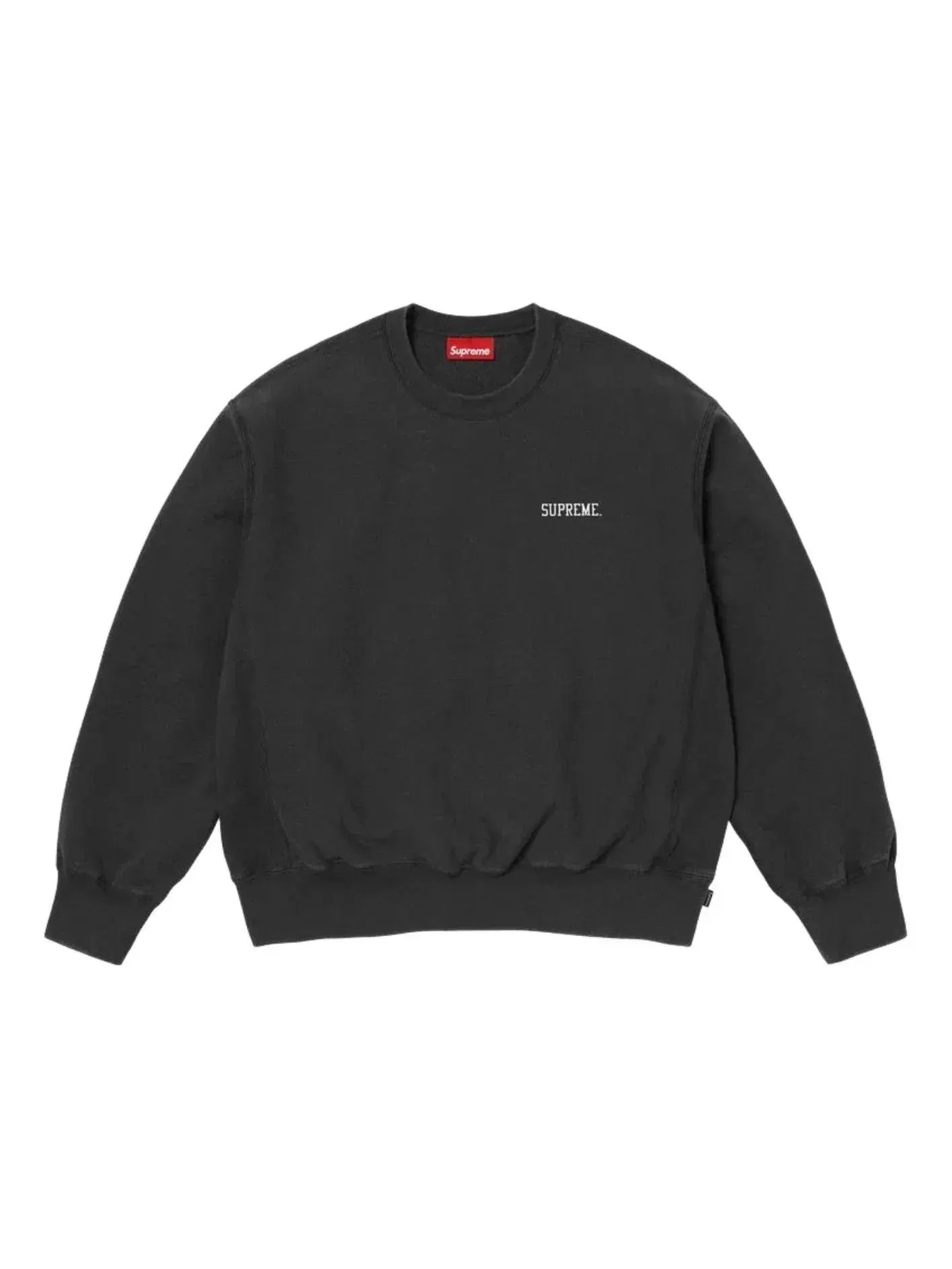 Мужская футболка с принтом Washed Crewneck Supreme — изображение 1 из 1, черный