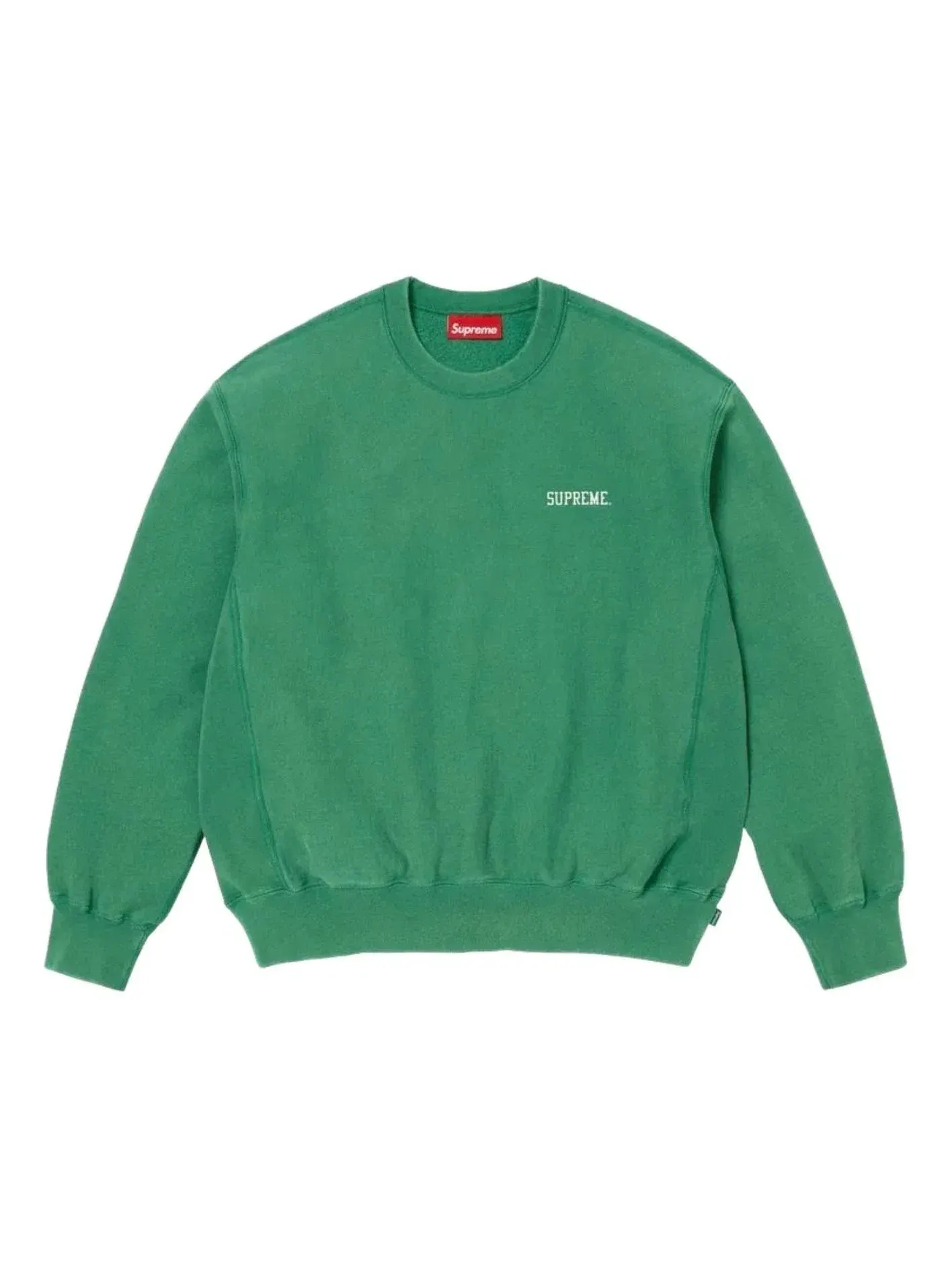 Мужская футболка с принтом Washed Crewneck Supreme — изображение 1 из 1, зеленый