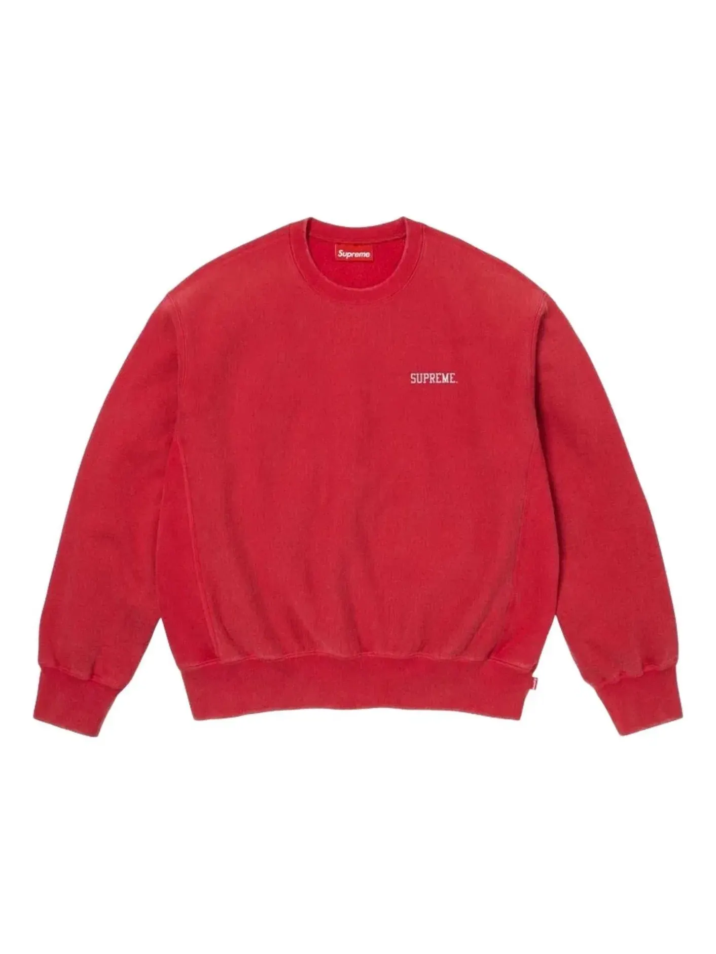 Мужская футболка с принтом Washed Crewneck Supreme — изображение 1 из 1, красный