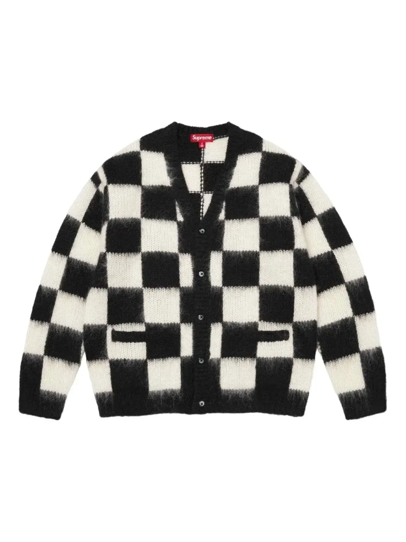 Мужской жакет с шахматным принтом Supreme SS26 Checkerboard Cardigan — изображение 1 из 1, черный