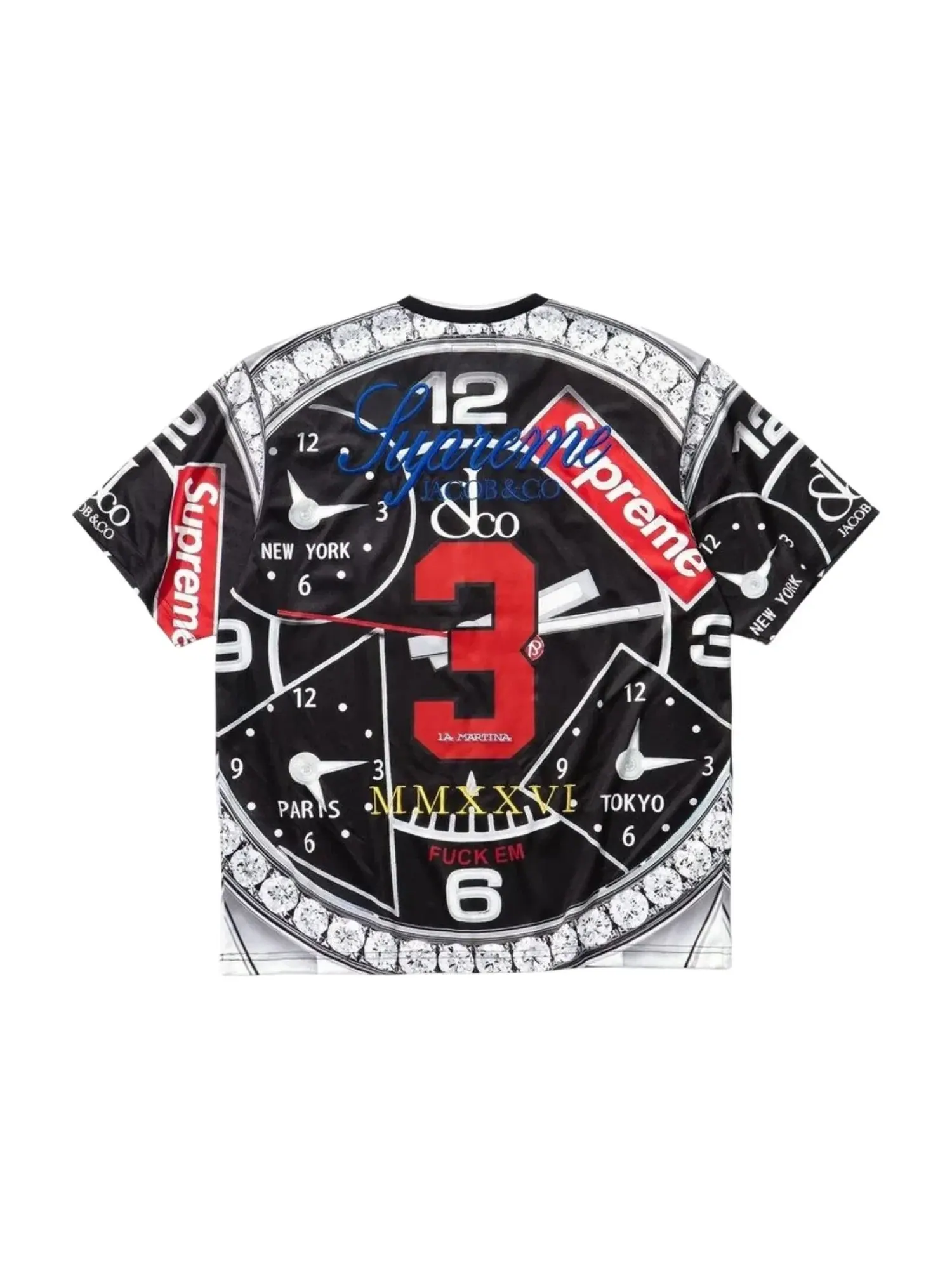 Мужская футболка с принтом Supreme x La Martina SS26 Soccer Jersey модель Black — изображение 2 из 2, черный
